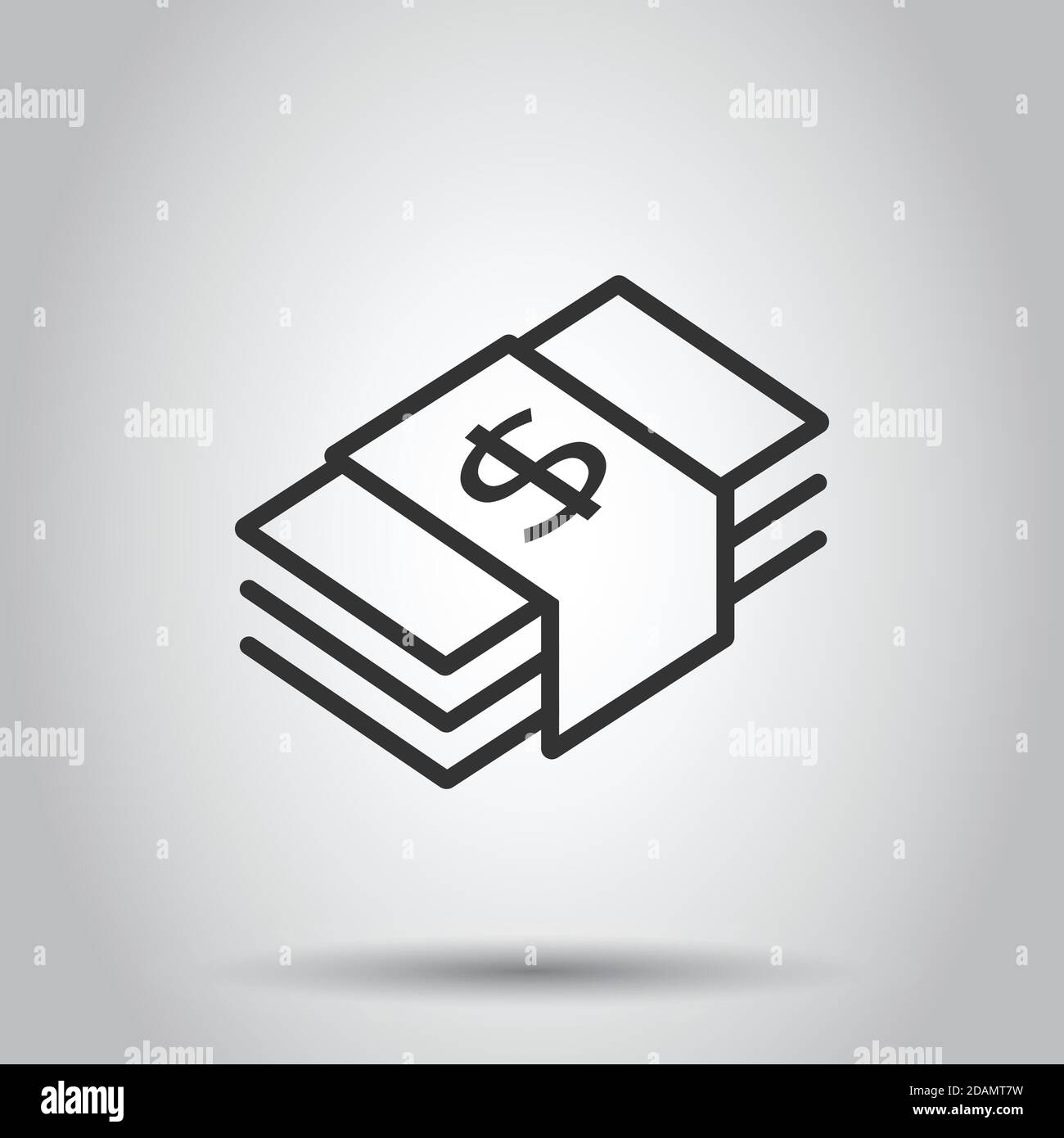 Money stack icon in flat style. Exchange cash vector illustration on ...