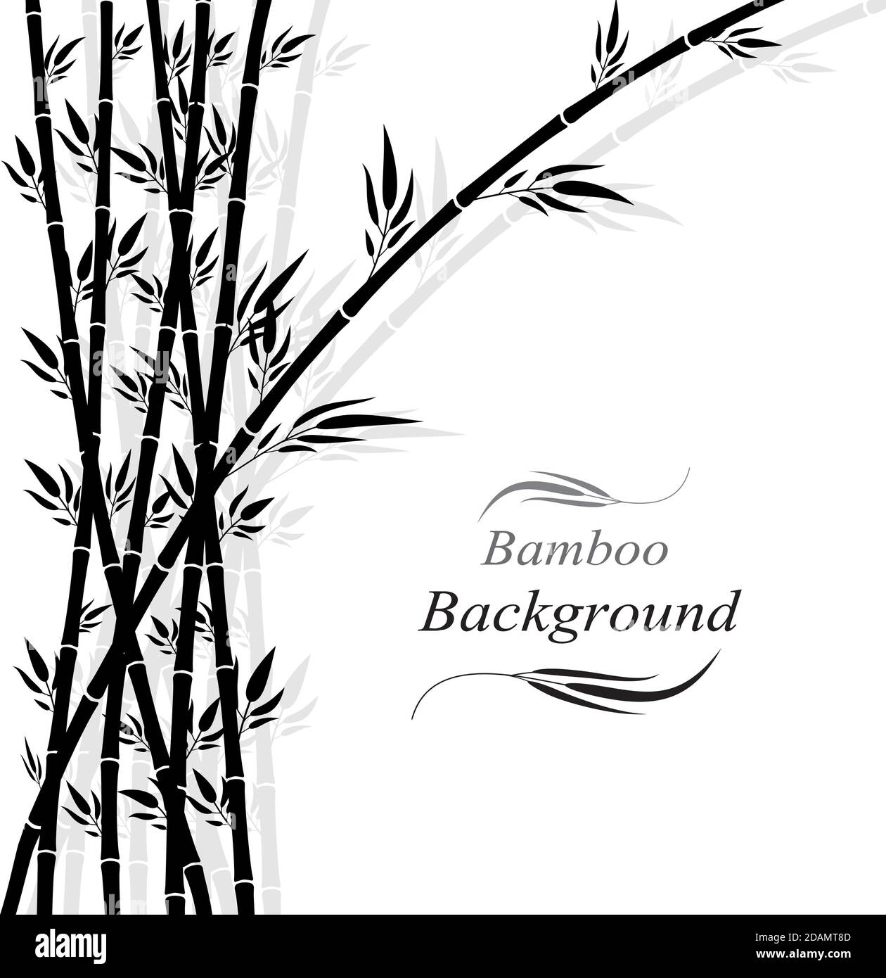 Bamboo forest.Chinese or japanese bamboo grass silhouette background art design.Vector illustration.Eps10 Stock Vector