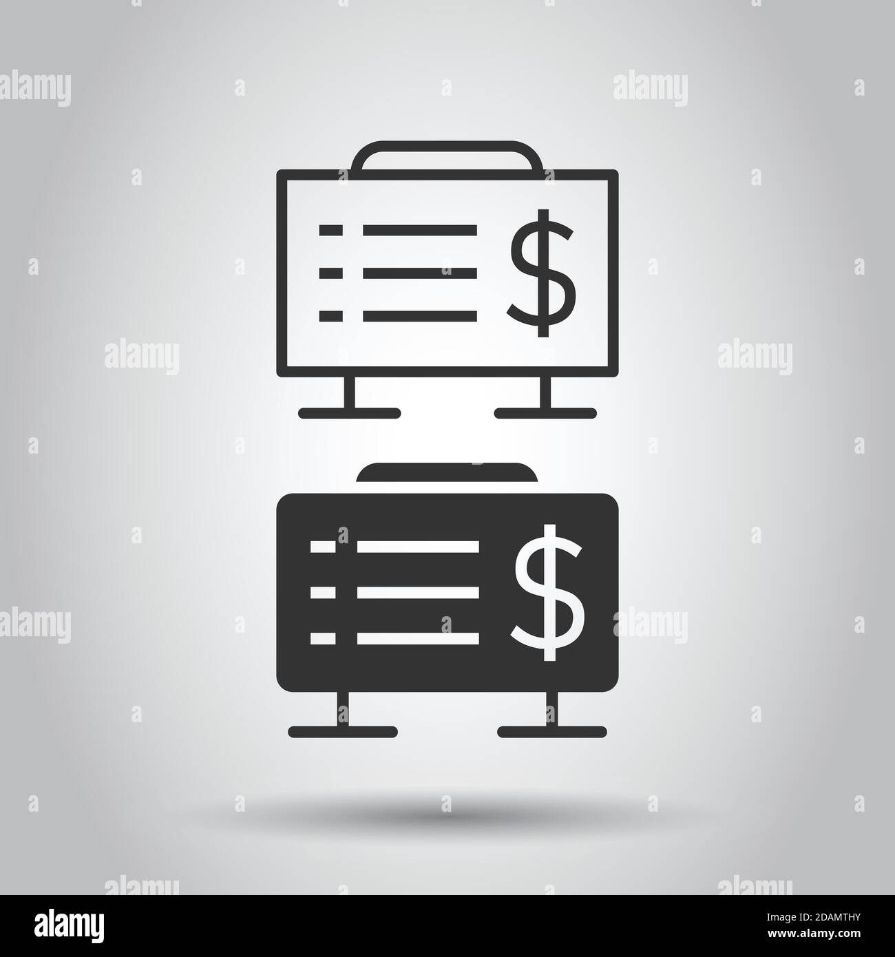 Financial presentation icon in flat style. Money analysis vector ...
