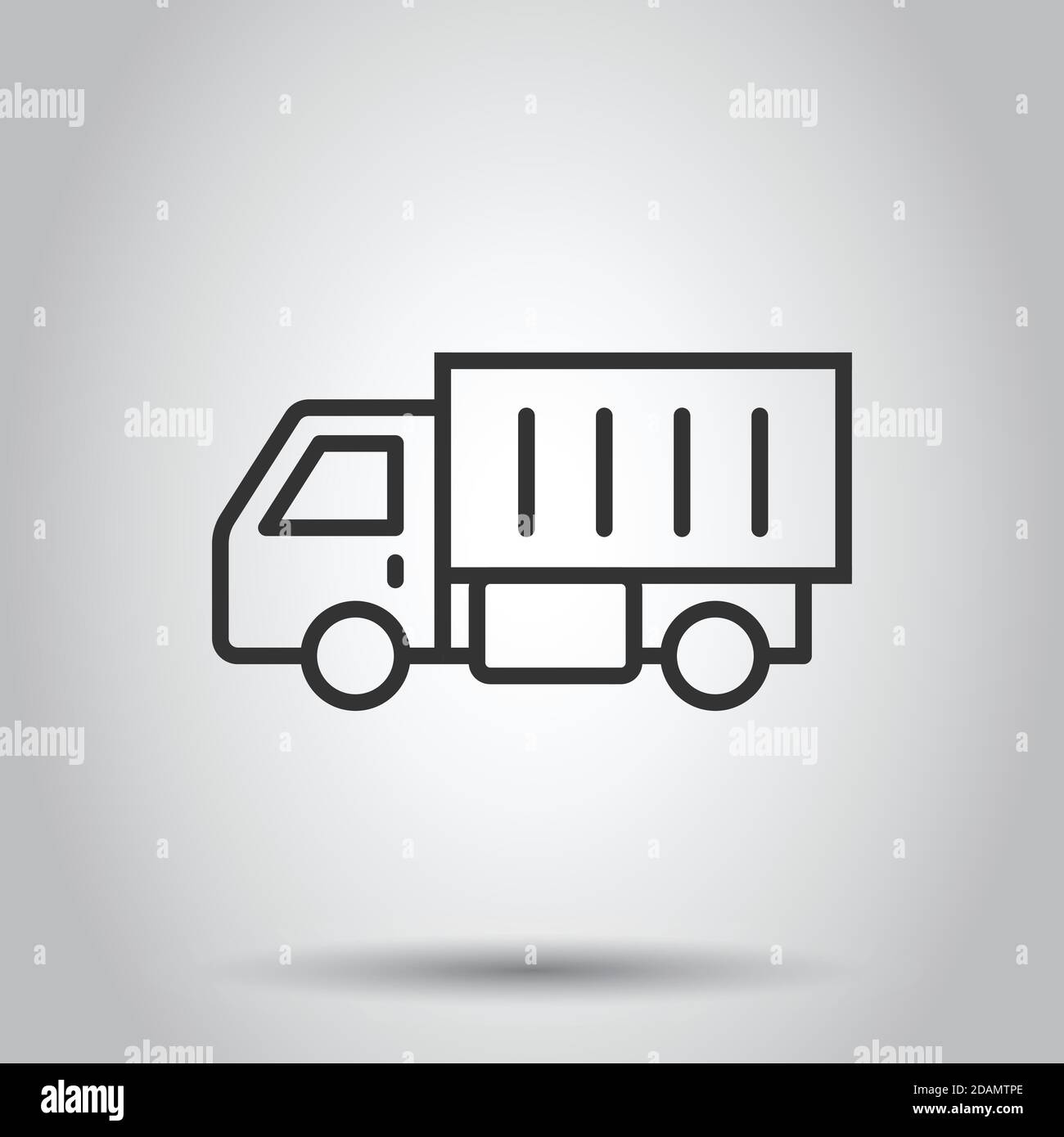 Delivery truck icon in flat style. Van vector illustration on white ...