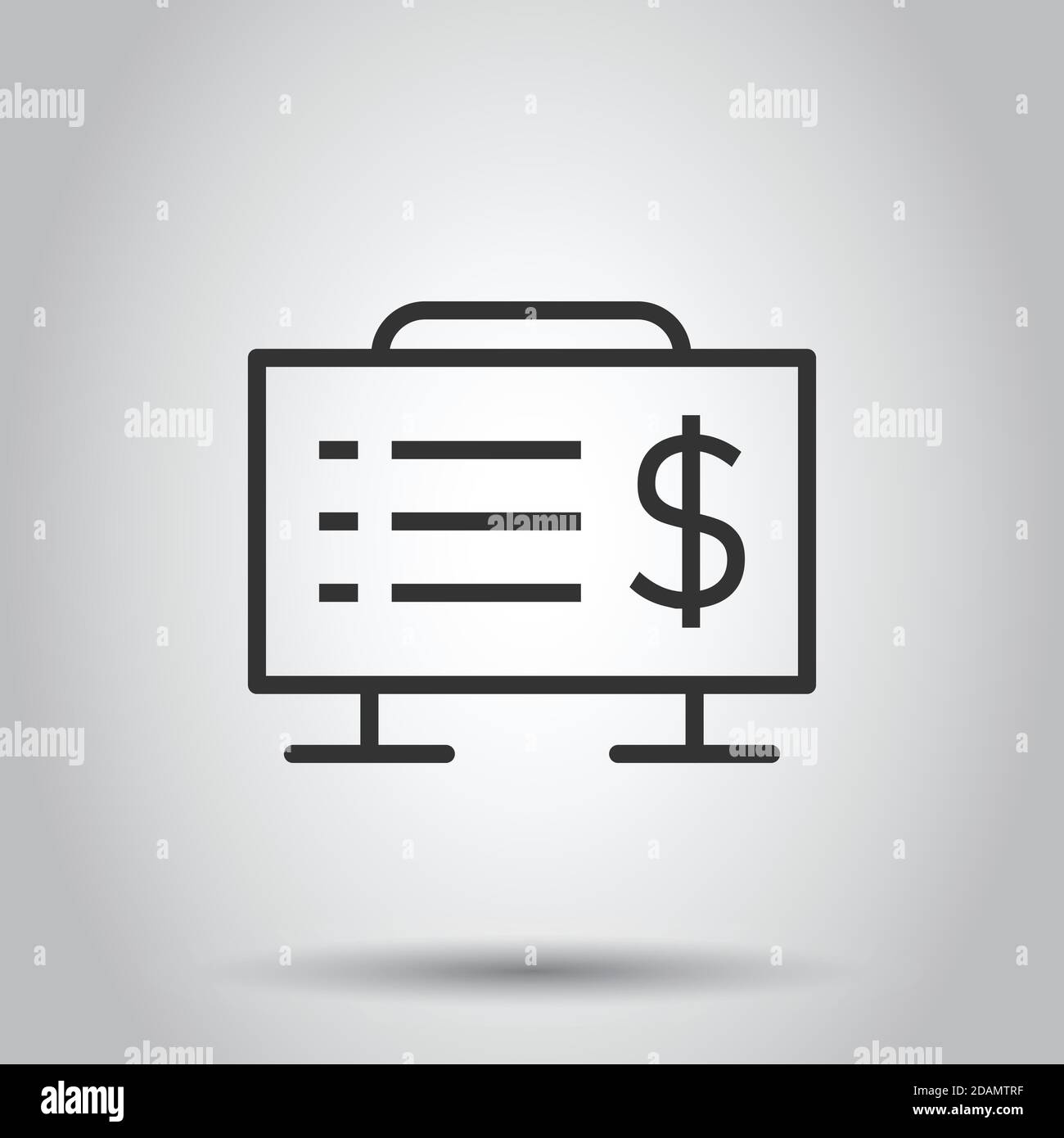 Financial presentation icon in flat style. Money analysis vector ...