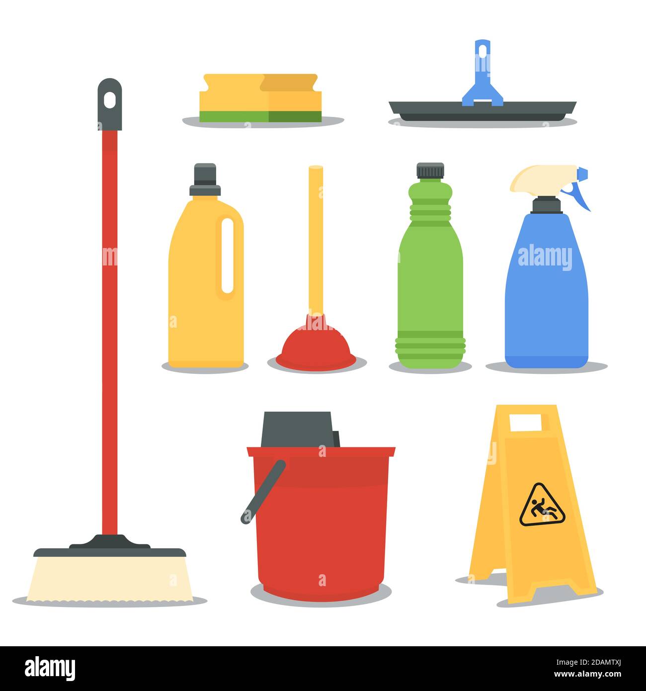 Surface cleaning equipment set Vector illustration Stock Vector Image
