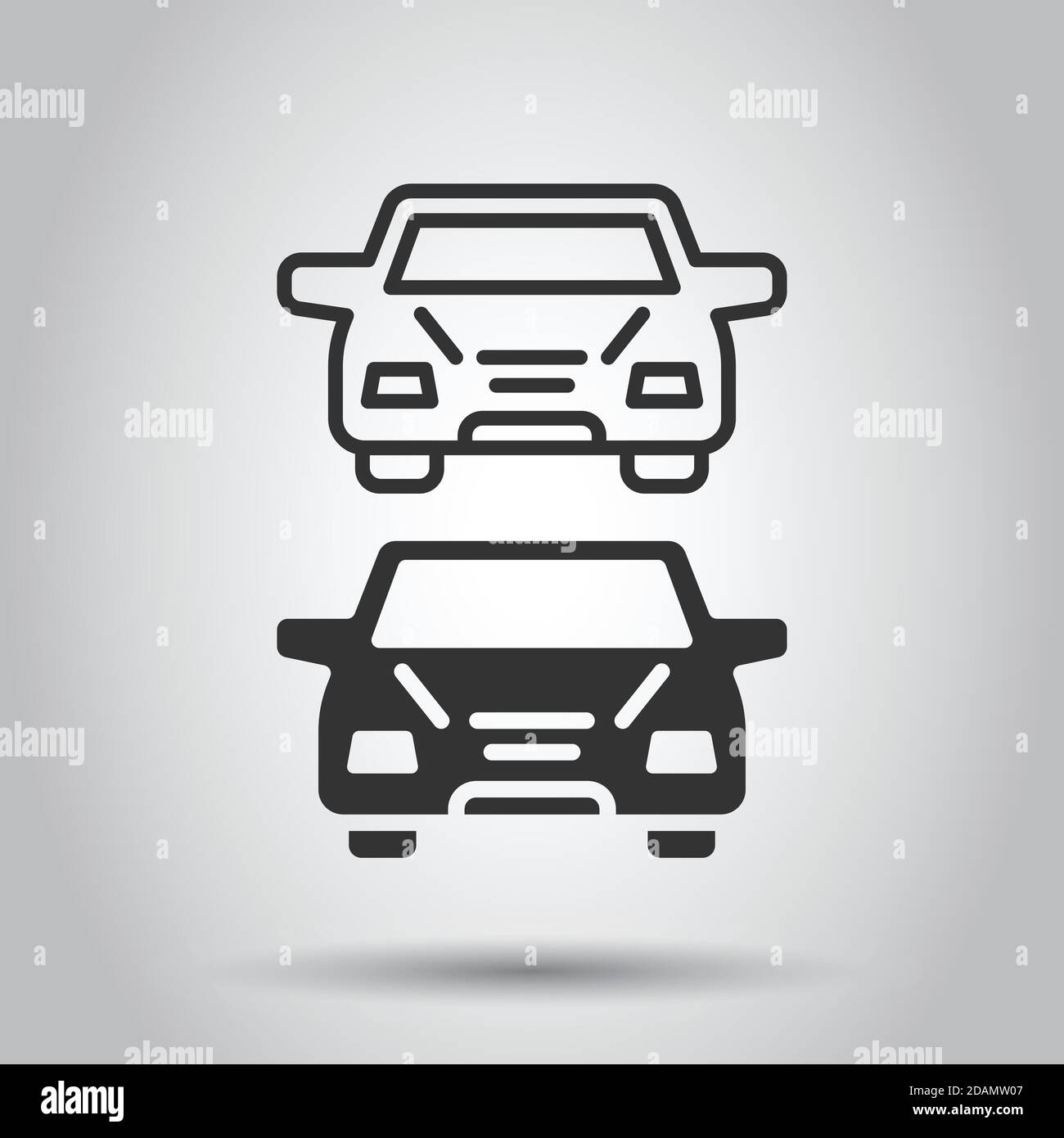 Car icon in flat style. Automobile vehicle vector illustration on white ...