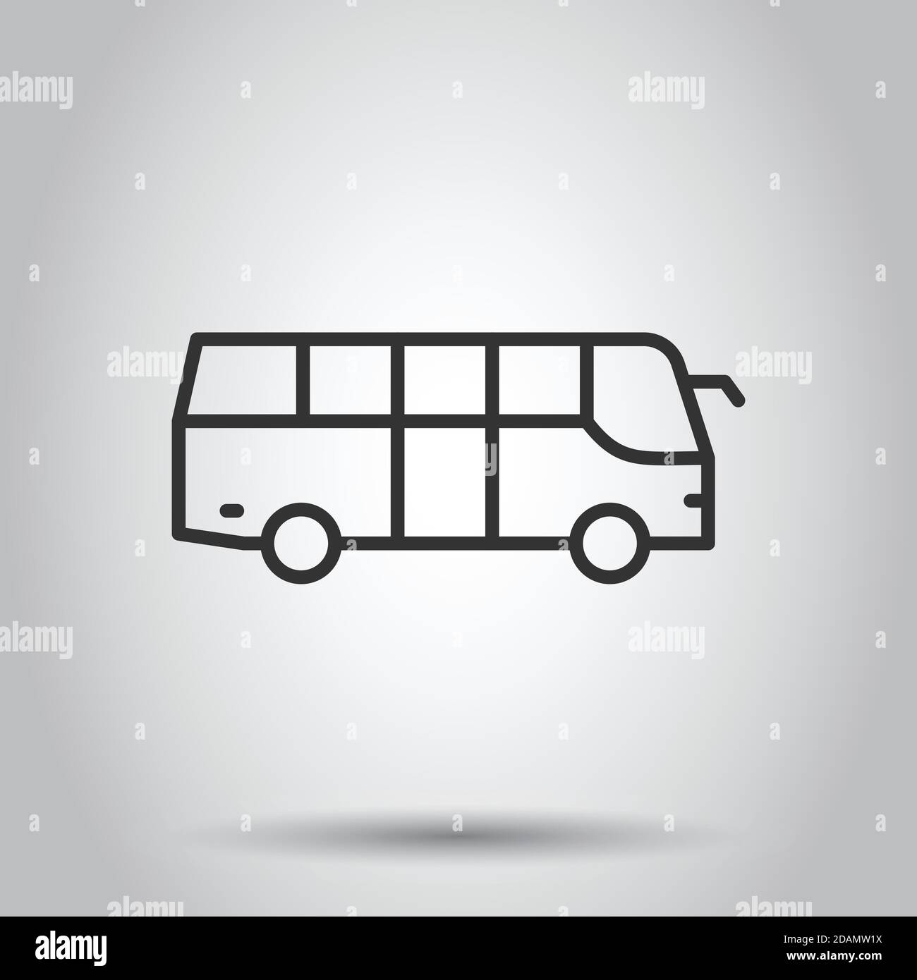 Bus icon in flat style. Coach vector illustration on white isolated ...