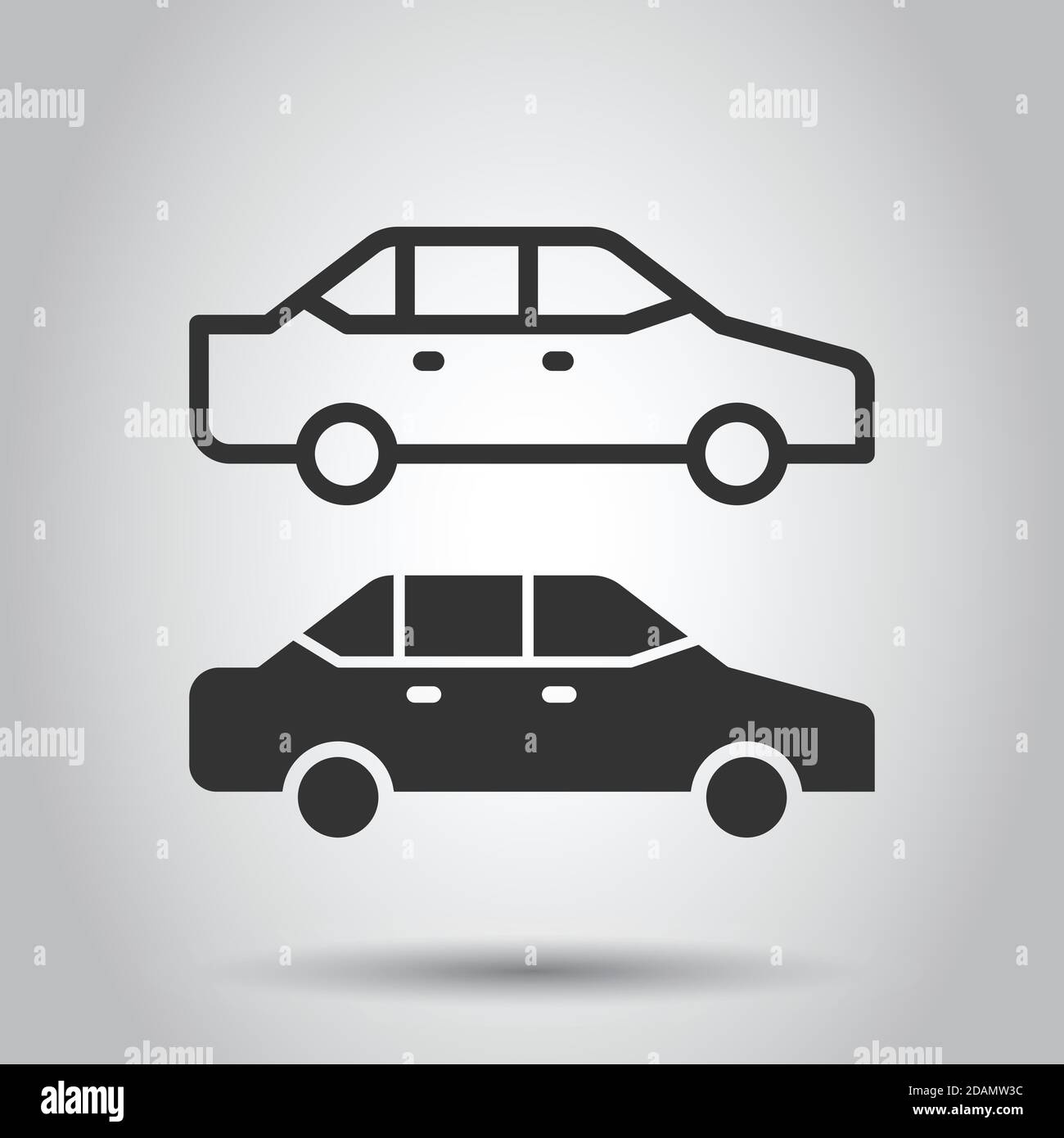 Car icon in flat style. Automobile vehicle vector illustration on white ...