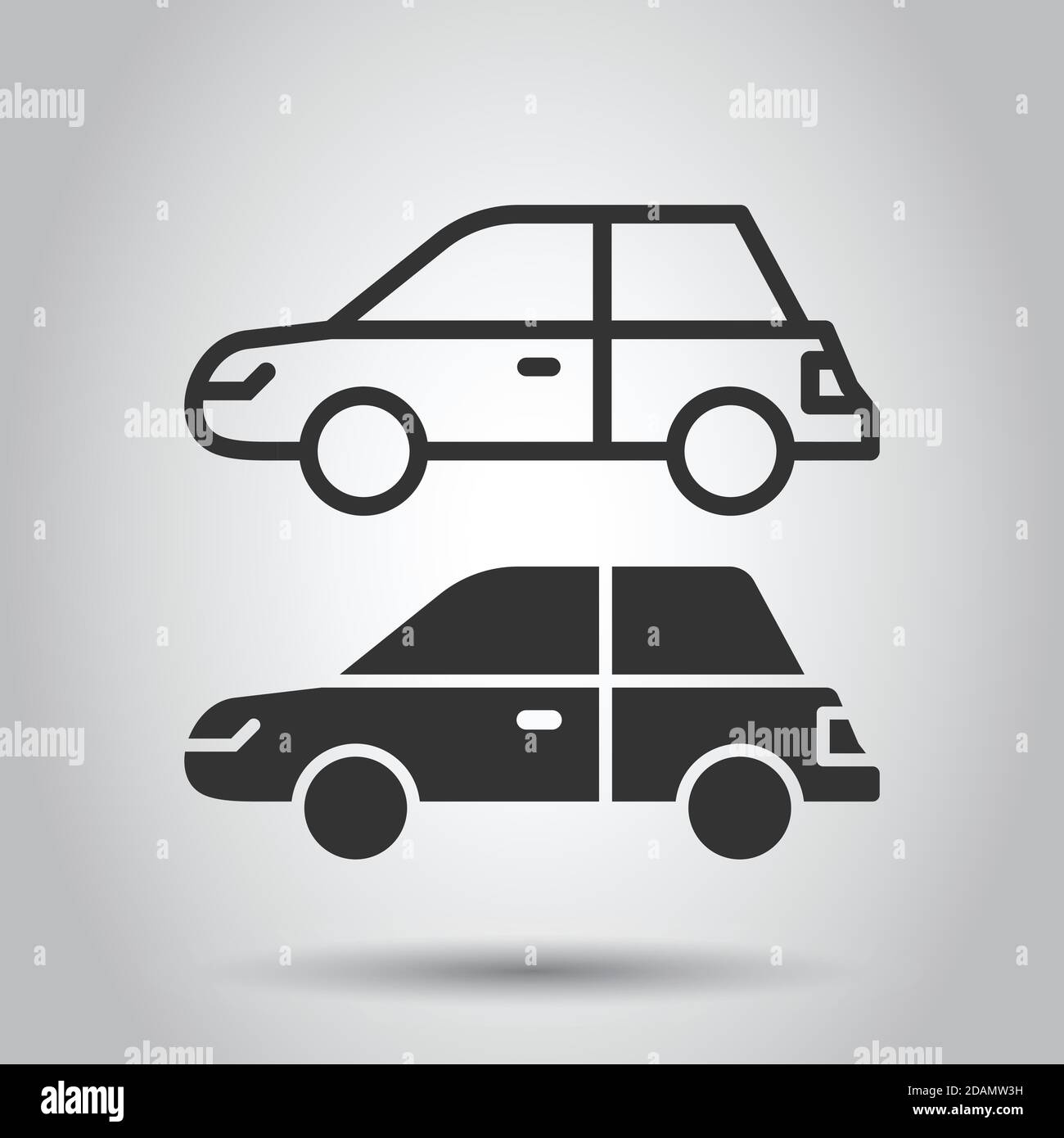 Car icon in flat style. Automobile vehicle vector illustration on white ...