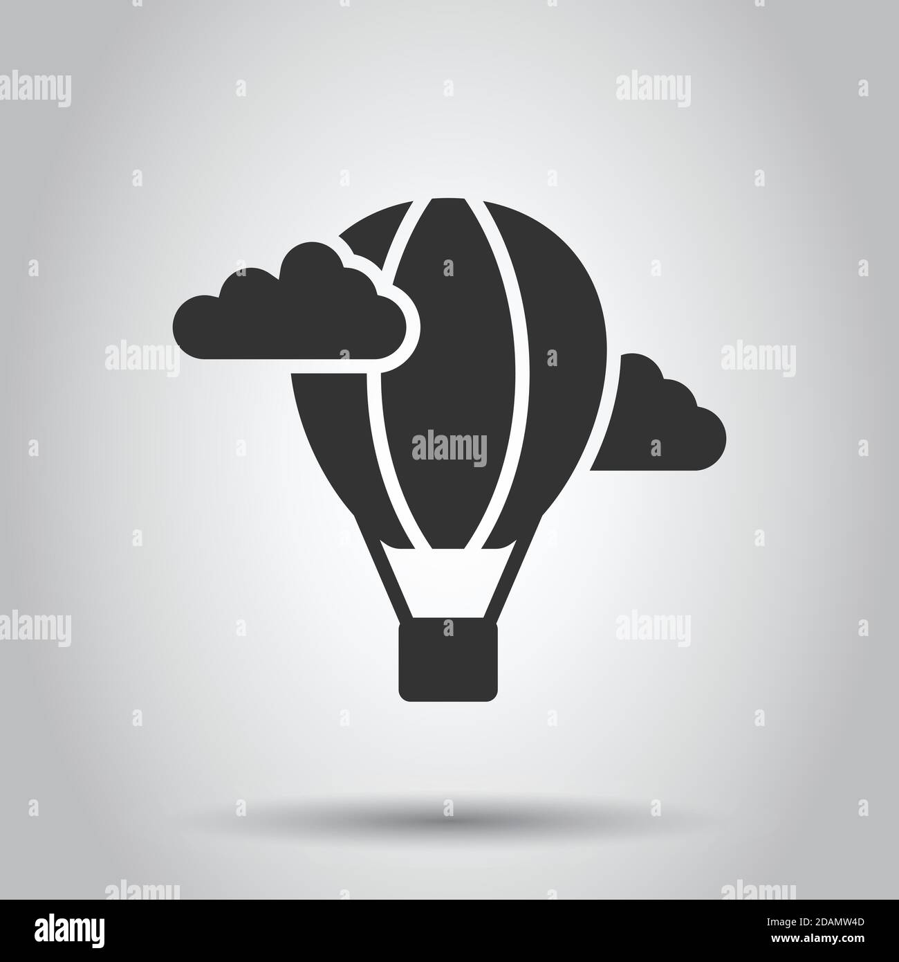 Air balloon icon in flat style. Aerostat vector illustration on white ...