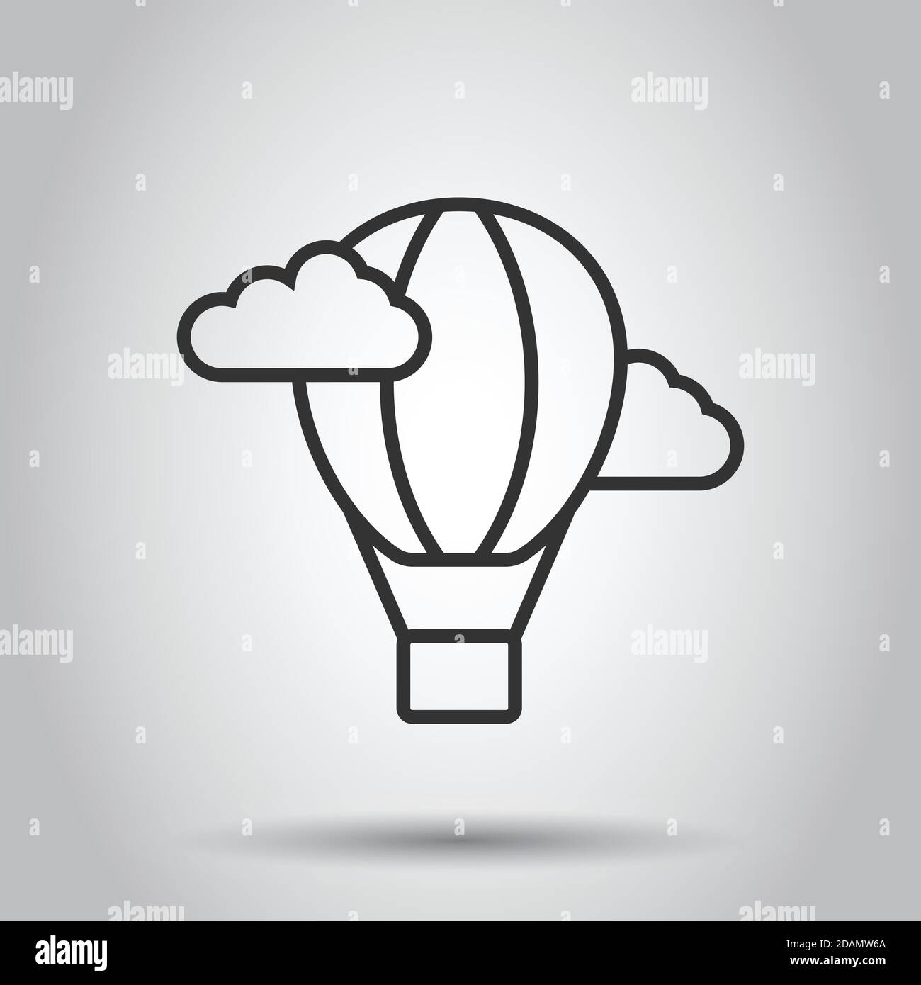 Air balloon icon in flat style. Aerostat vector illustration on white ...