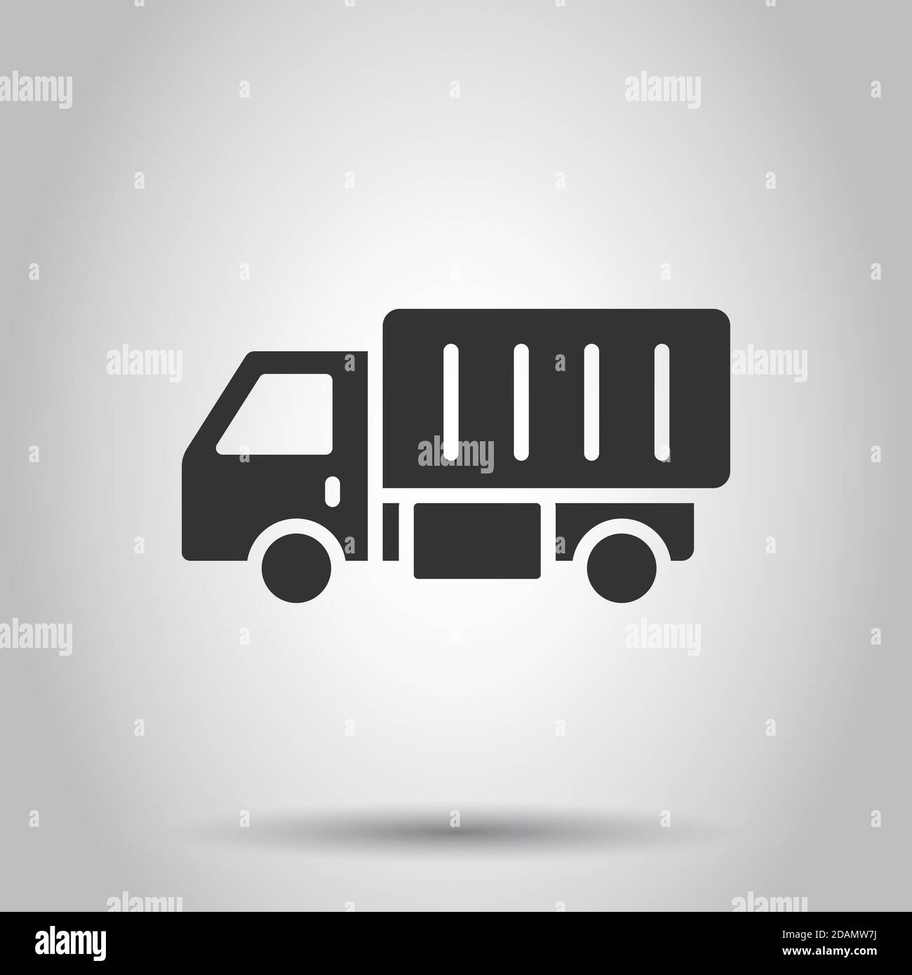 Delivery truck icon in flat style. Van vector illustration on white ...