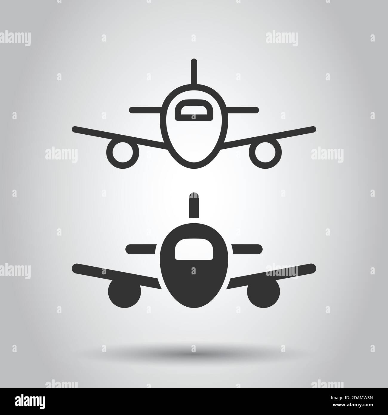 Plane icon in flat style. Airplane vector illustration on white ...