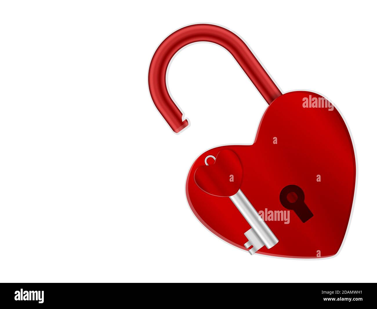 Padlock heart and key on a white background. Vector illustration Stock ...