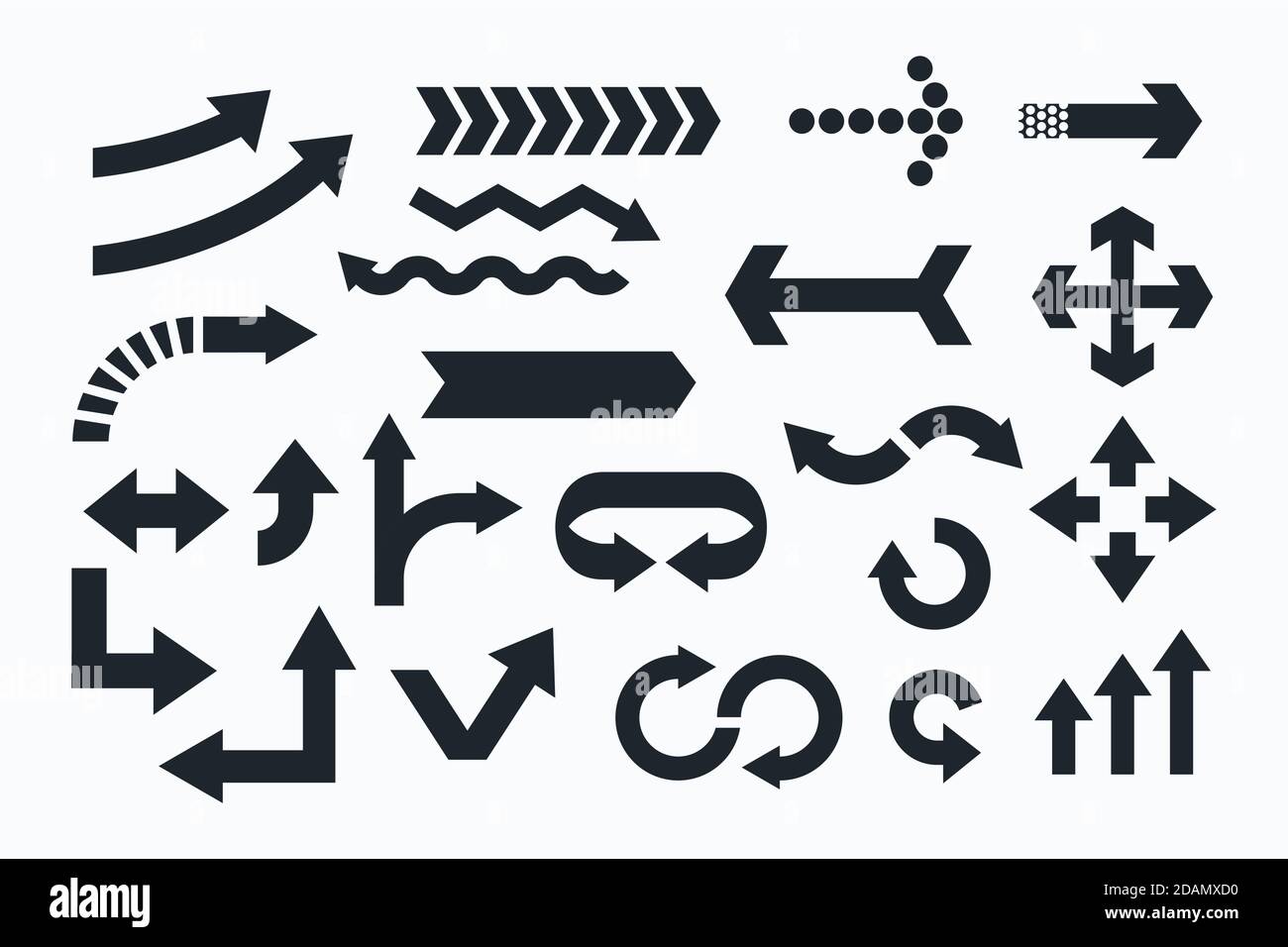 Flat design black arrow set Vector illustration Stock Vector Image ...