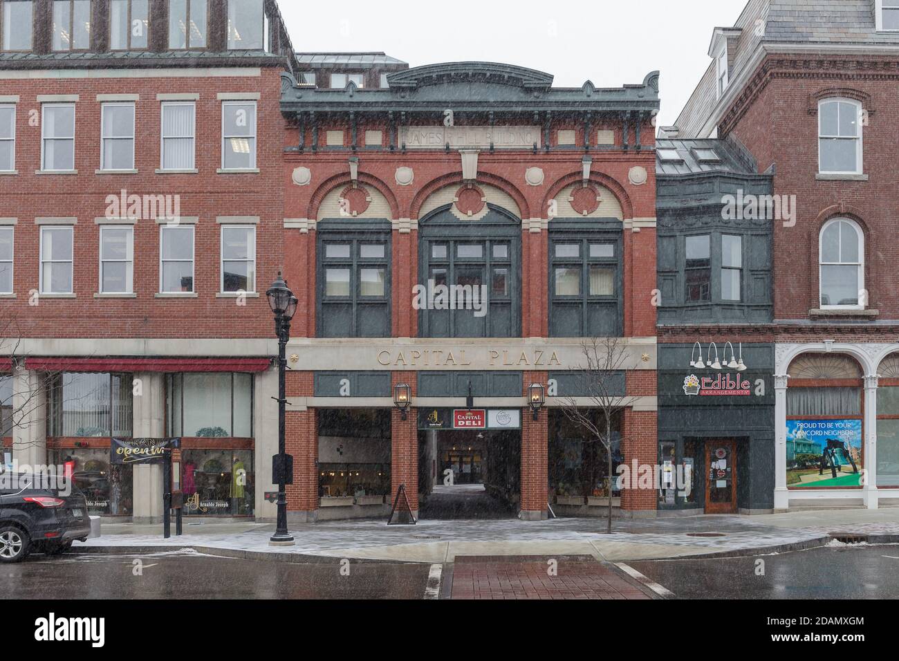 CONCORD, NH, USA FEBRUARY 18, 2020 Main street view of city in New Hampshire NH, USA Stock