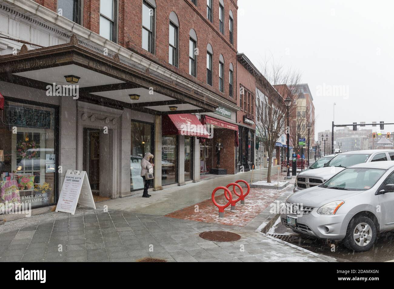 CONCORD, NH, USA FEBRUARY 18, 2020 Main street view of city in New Hampshire NH, USA Stock