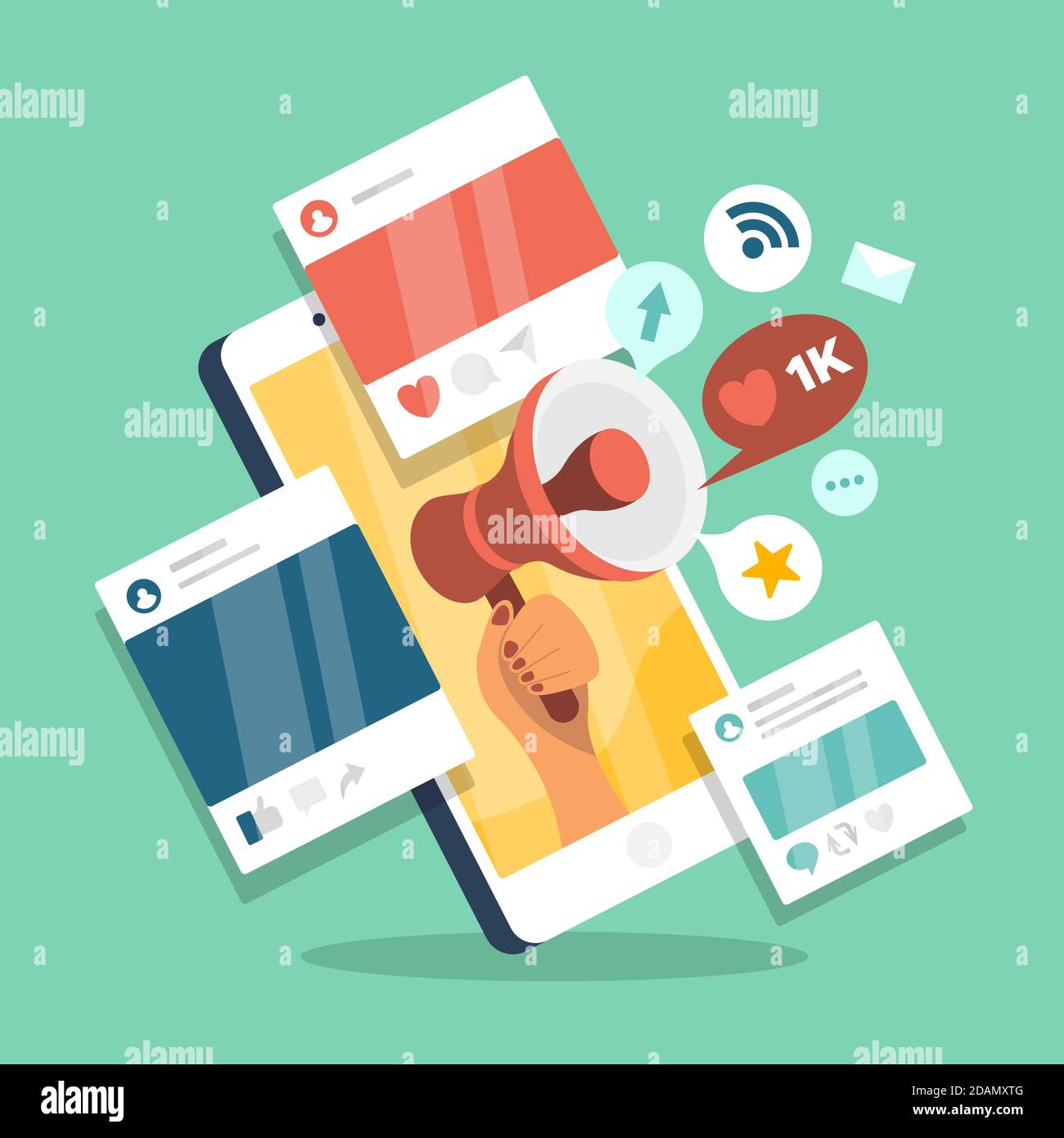Social media marketing concept design Vector illustration Stock Vector ...