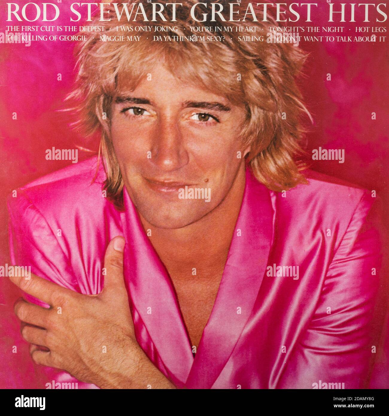 Rod Stewart Greatest Hits volume 1 vinyl LP record album cover Stock Photo