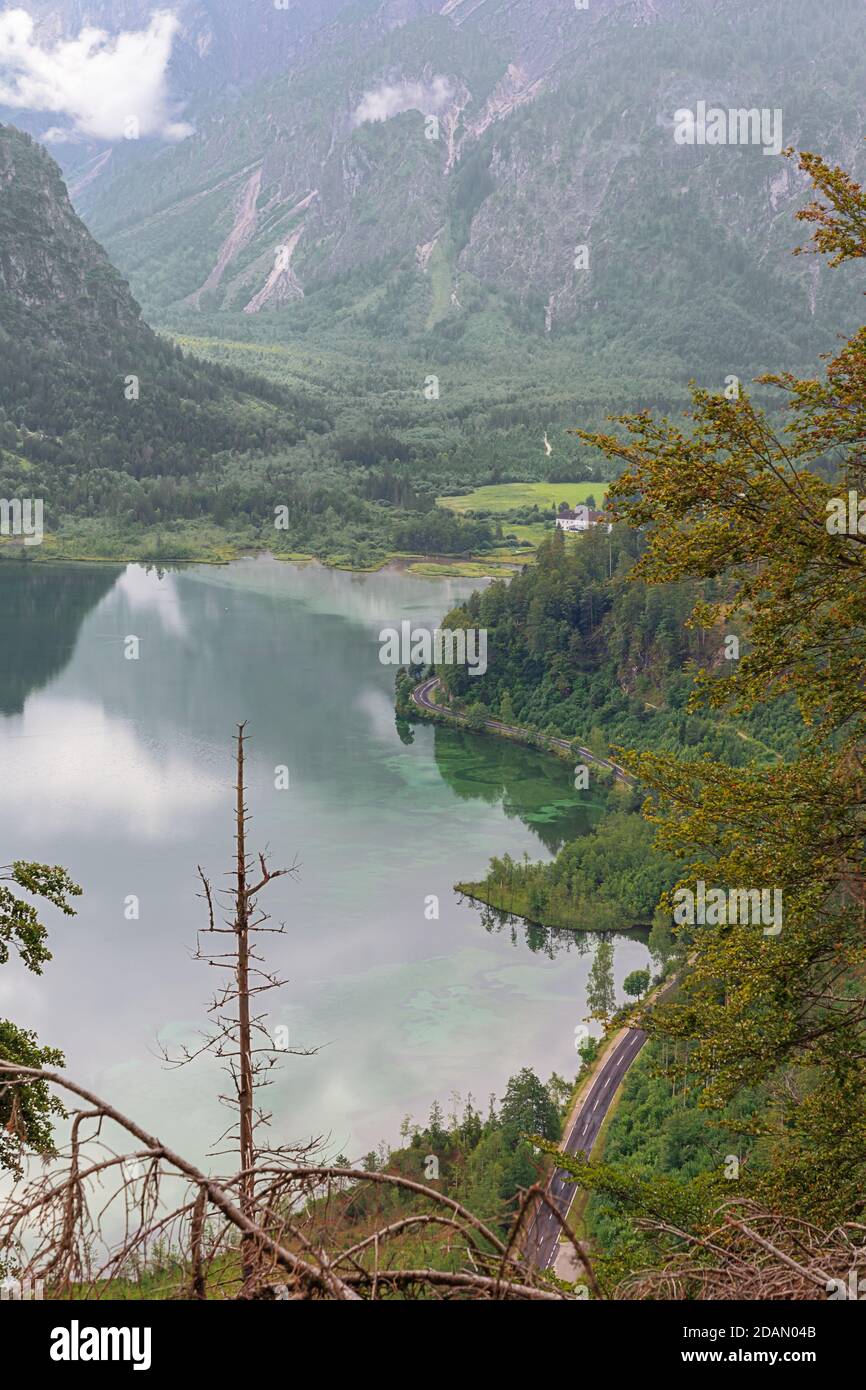 The Almsee seen from the Ameisstein lookout to the end of the valley Stock Photo