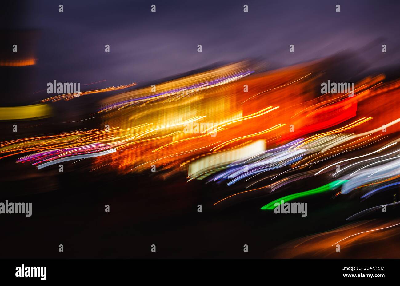 Abstract image of blurred illumination and night lights New York City ...