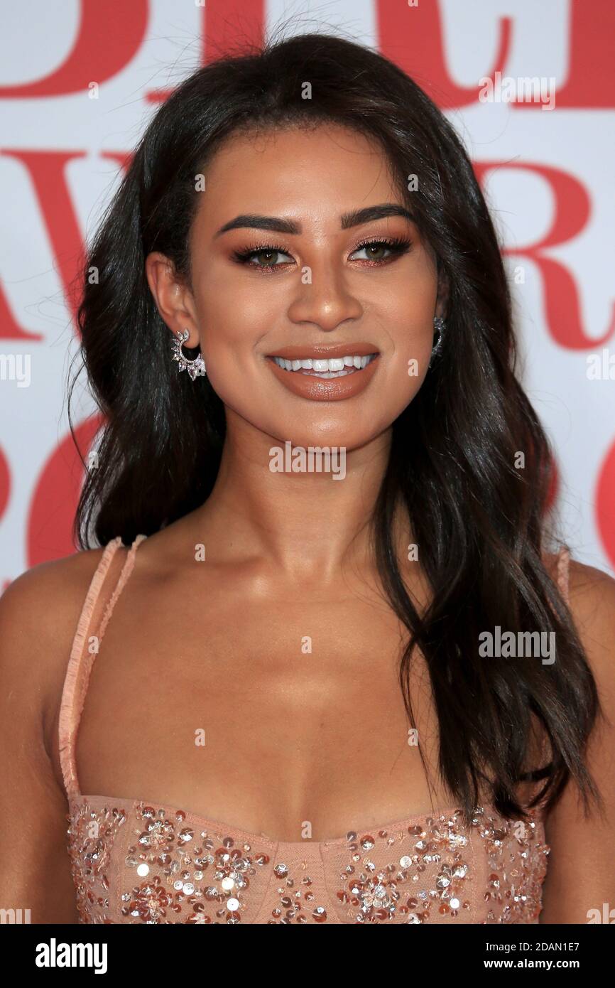Montana Brown attends The BRIT Awards 2018 held at The O2 Arena on February 21, 2018 in London, England. Stock Photo