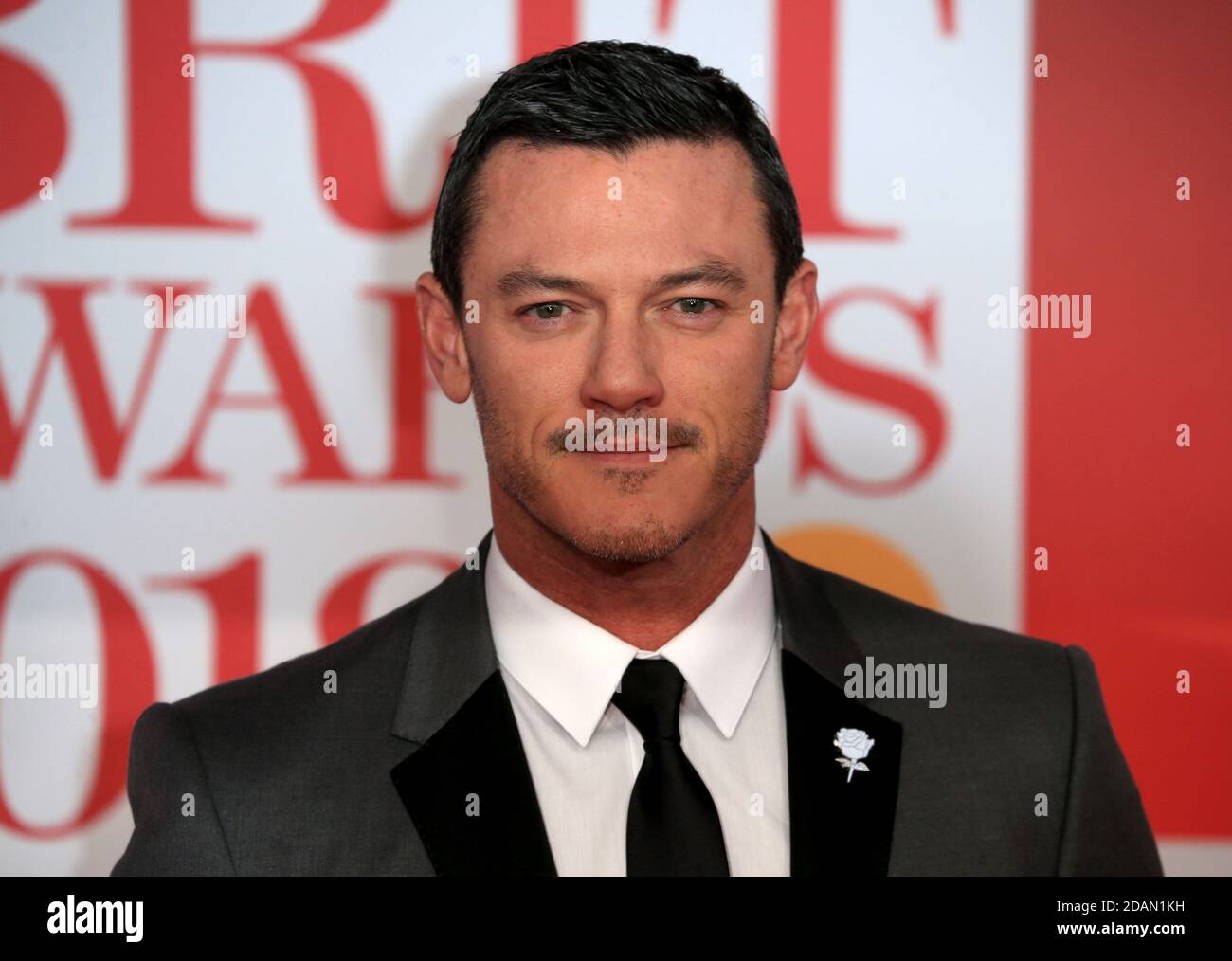 Luke Evans attends The BRIT Awards 2018 held at The O2 Arena on February 21, 2018 in London, England. Stock Photo