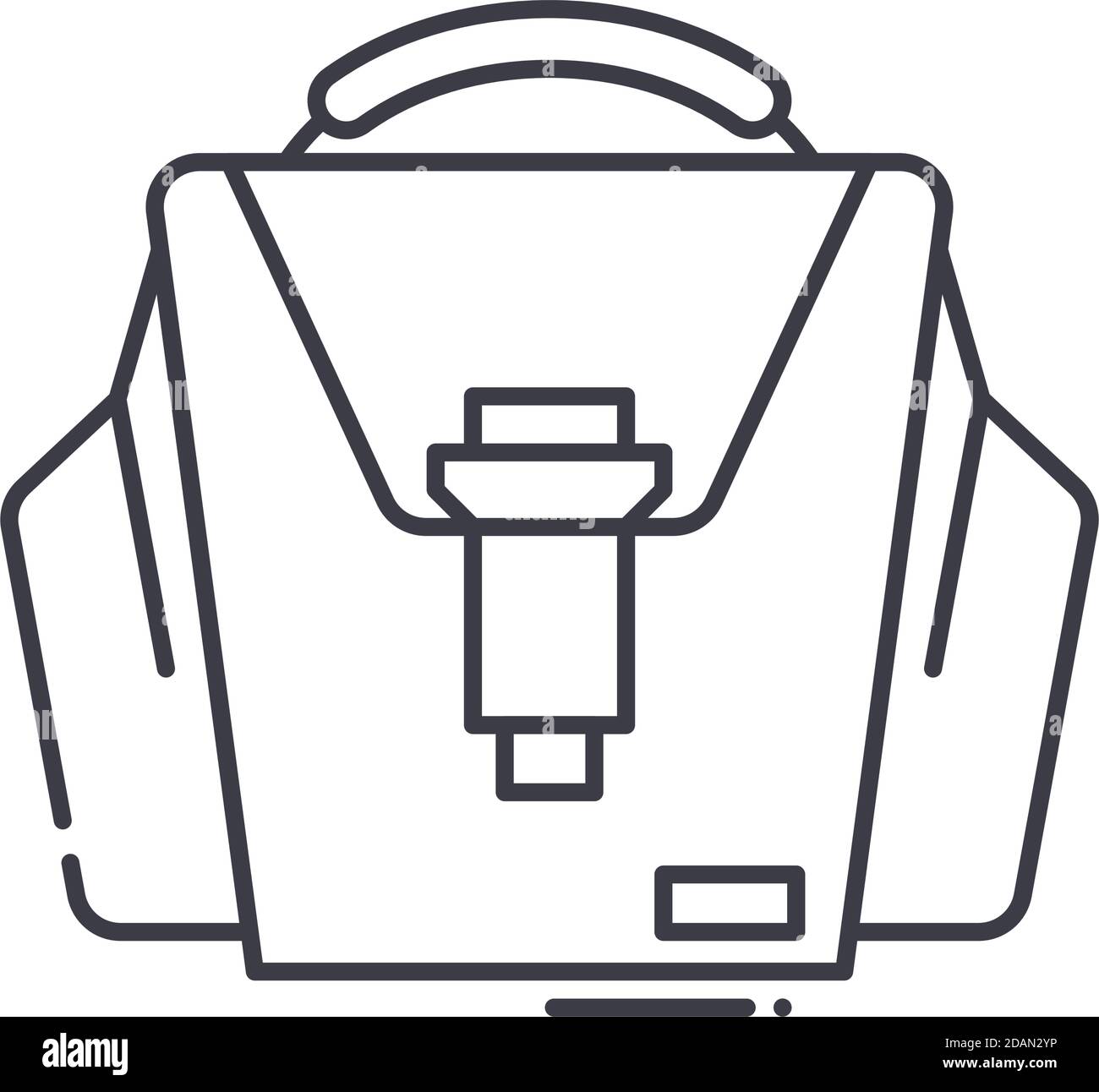 Camera bag icon, linear isolated illustration, thin line vector, web ...