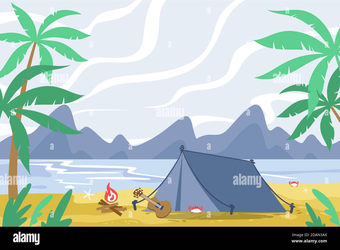 Camping area landscape Vector illustration Stock Vector Image & Art - Alamy