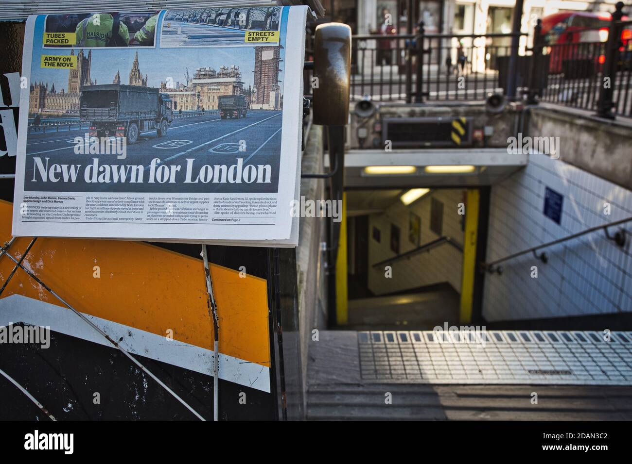 GREAT BRITAIN / England / London / An unreal city lockdown in London 24.3.2020/ Oxford Circus station. Stock Photo