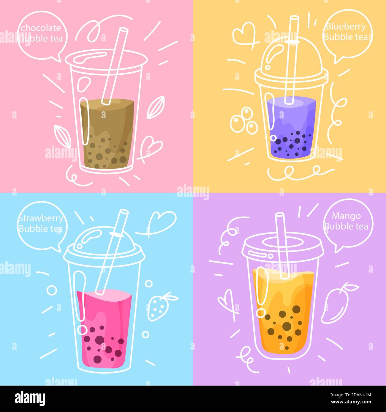 Taiwanese bubble tea Stock Vector Images - Alamy