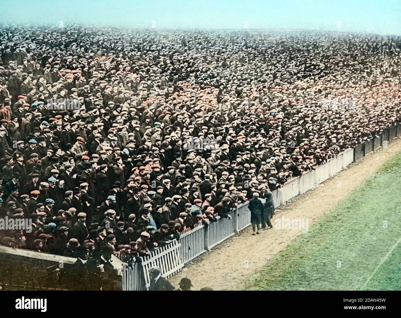 Football match crowd, early 1900s Stock Photo