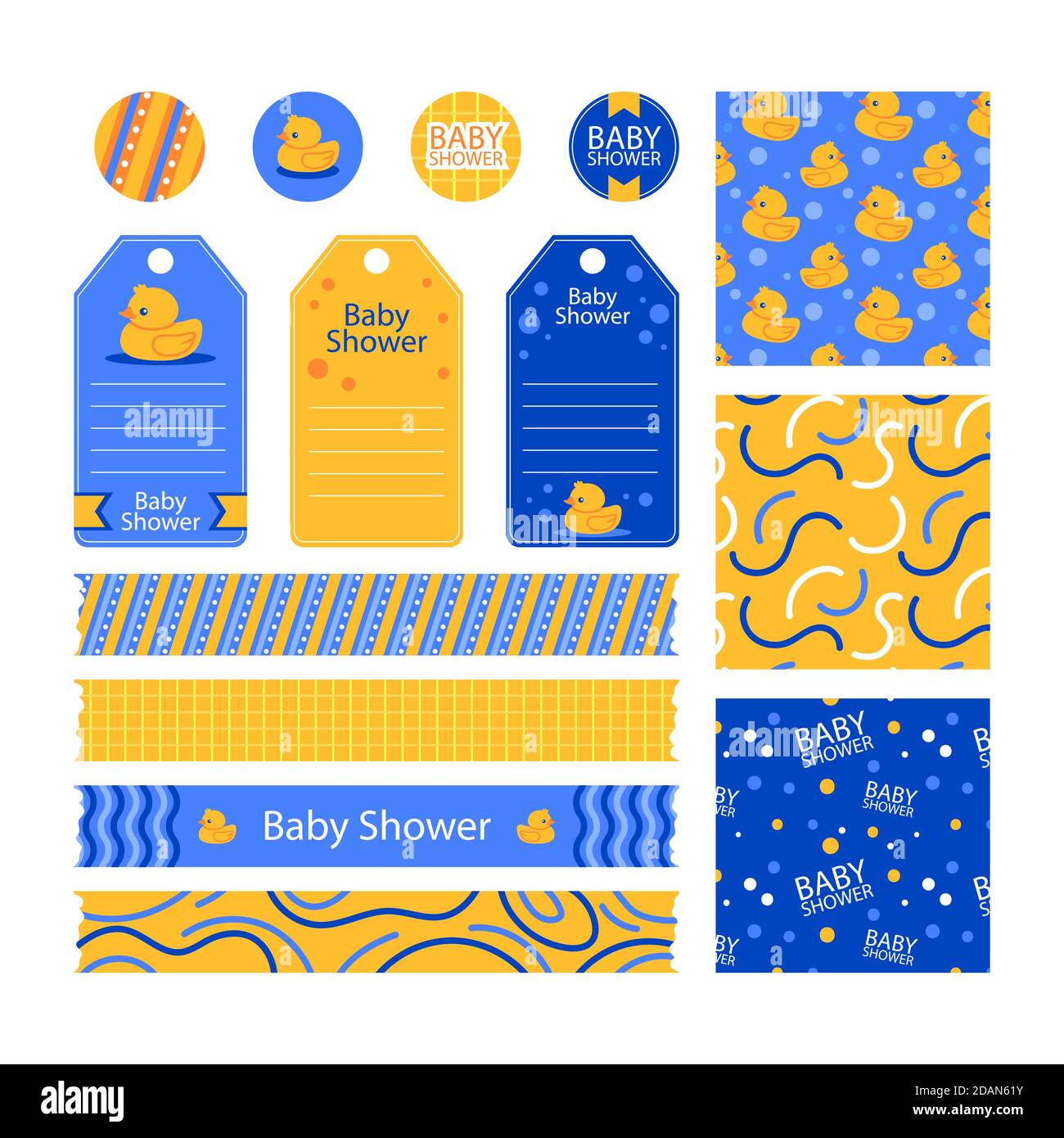 Baby shower scrapbook set Vector illustration Stock Vector Image &amp; Art - Alamy