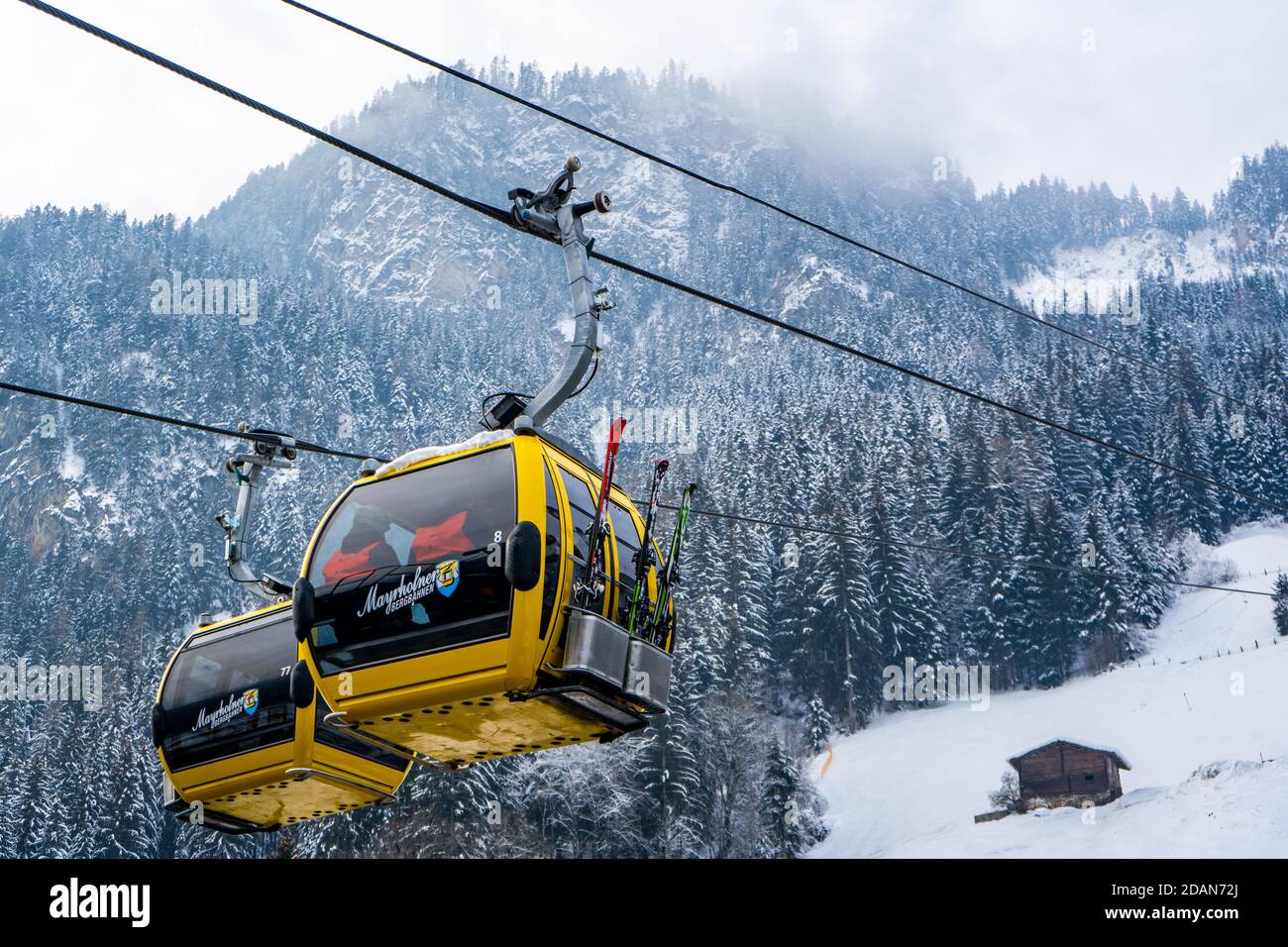 ski chair lift in the alps Stock Photo - Alamy