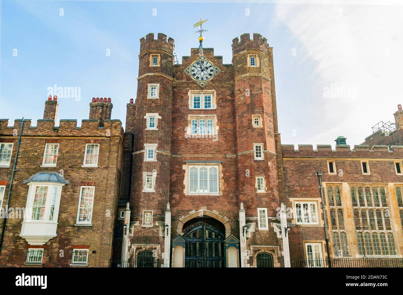 St James's Palace a Tudor royal castle built in 1536 in London England UK which is a popular travel destination tourist attraction landmark of the cit Stock Photo