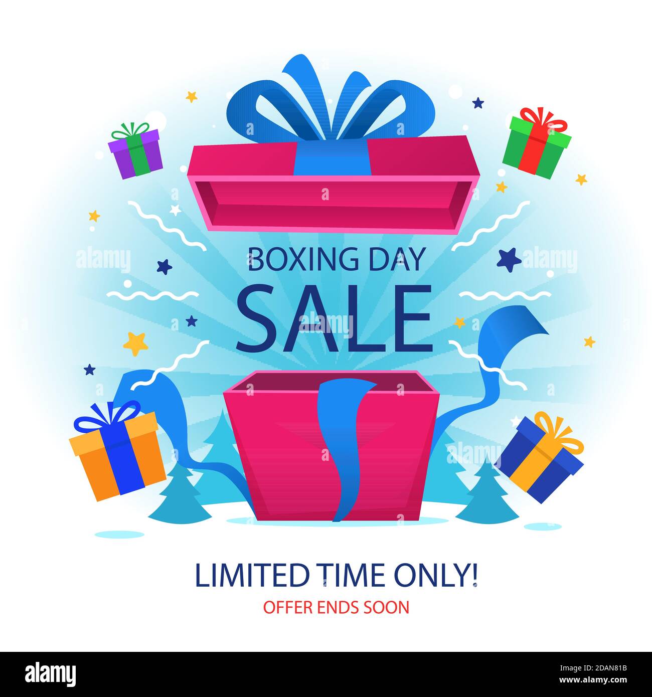 Flat design boxing day sale illustration Vector Stock Vector