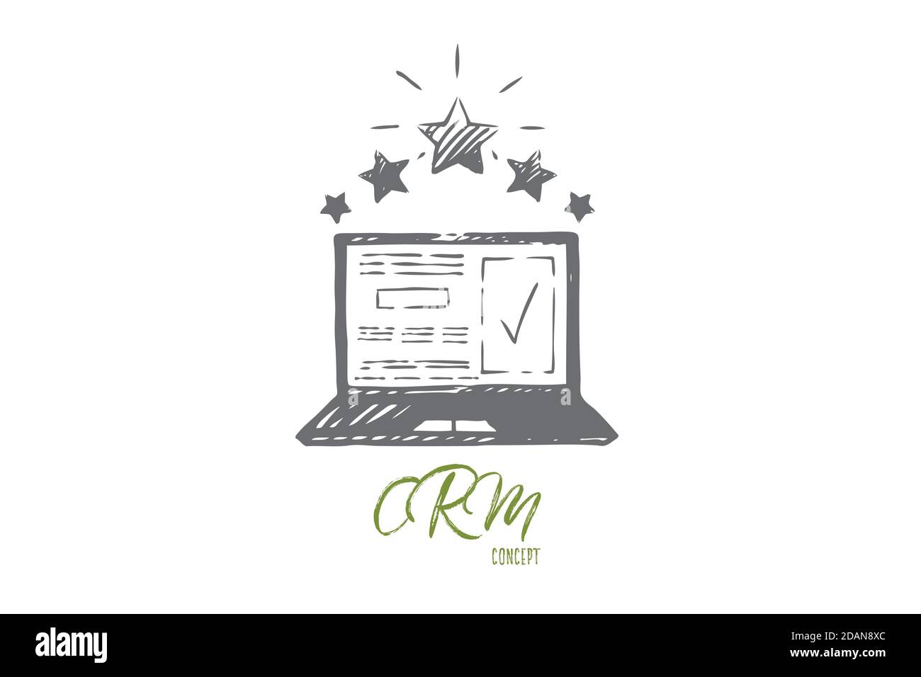 Review, check, rating, vote, opinion concept. Hand drawn isolated ...