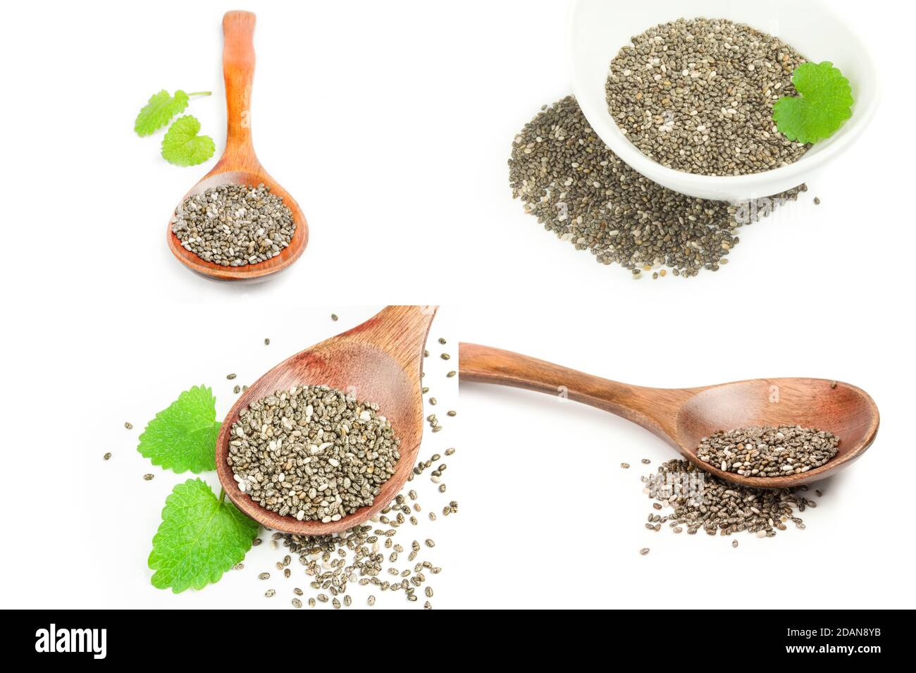 Collection of superfood chia seeds Stock Photo - Alamy