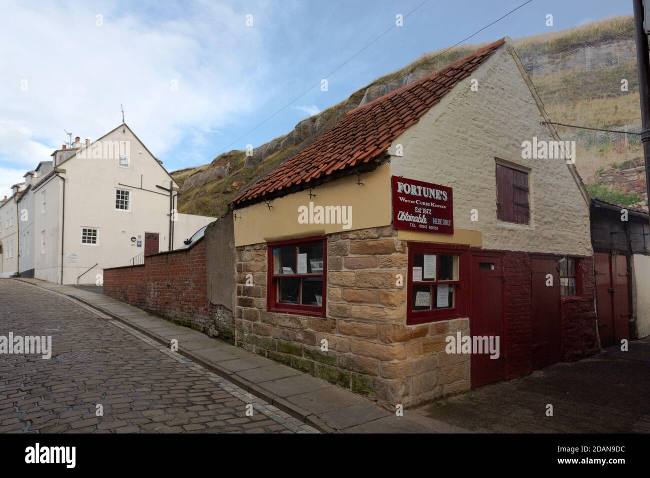Fortune's Kippers, Henrietta Street, Whitby, North Yorkshire, UK Stock