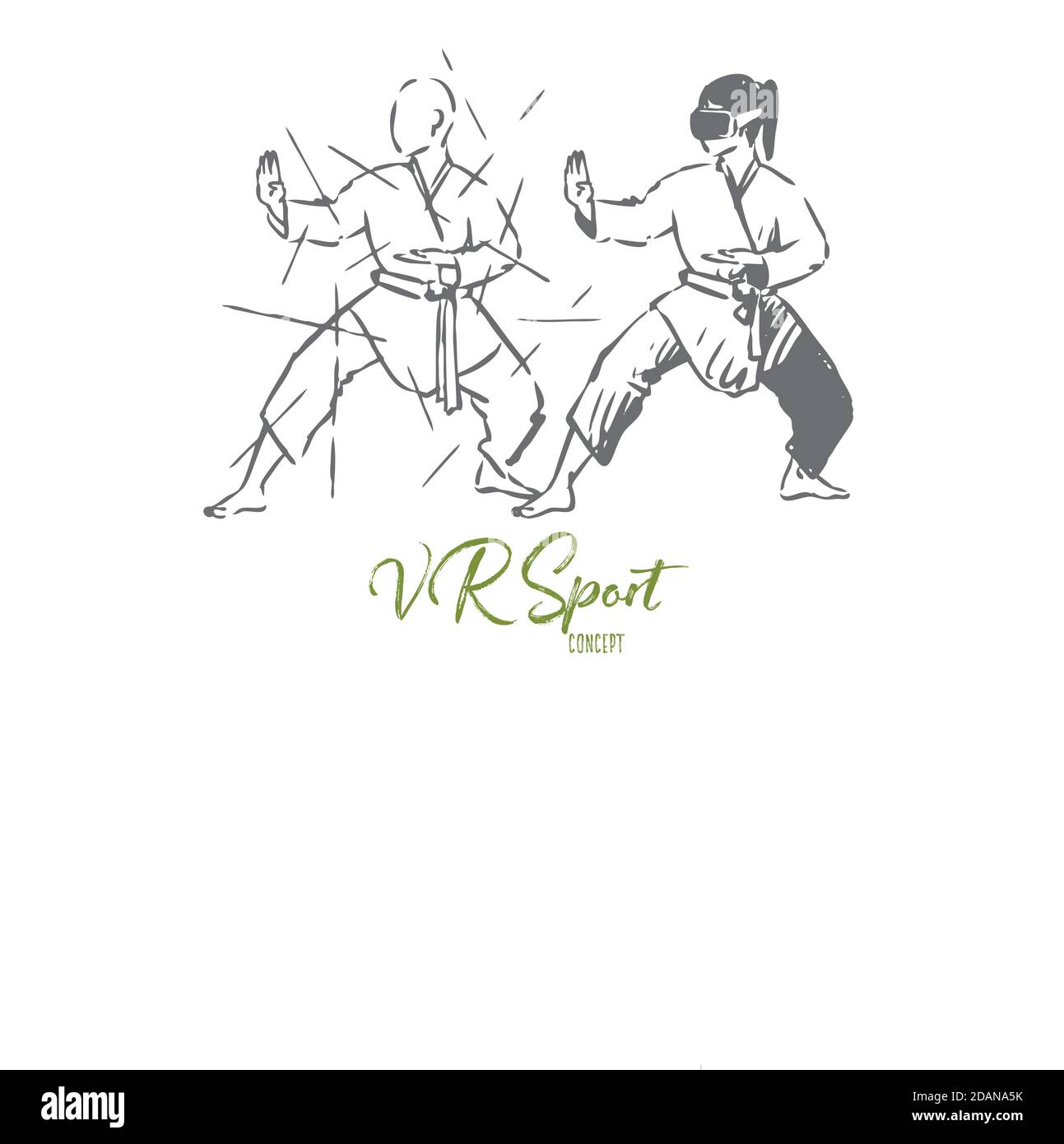 Martial, arts, fight, combat, training concept. Hand drawn isolated ...