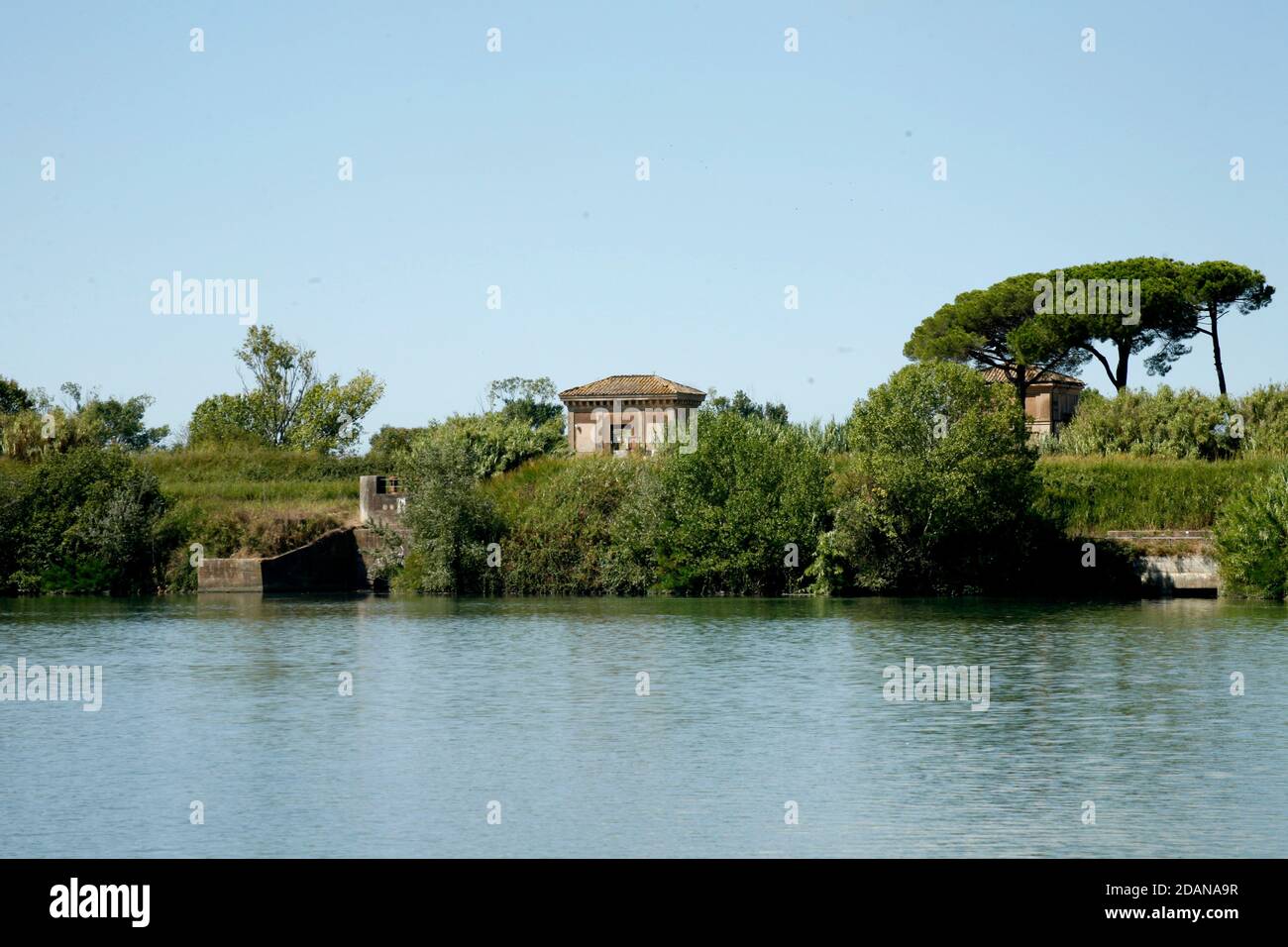 gita sul Tevere tra Roma e Ostia Stock Photo