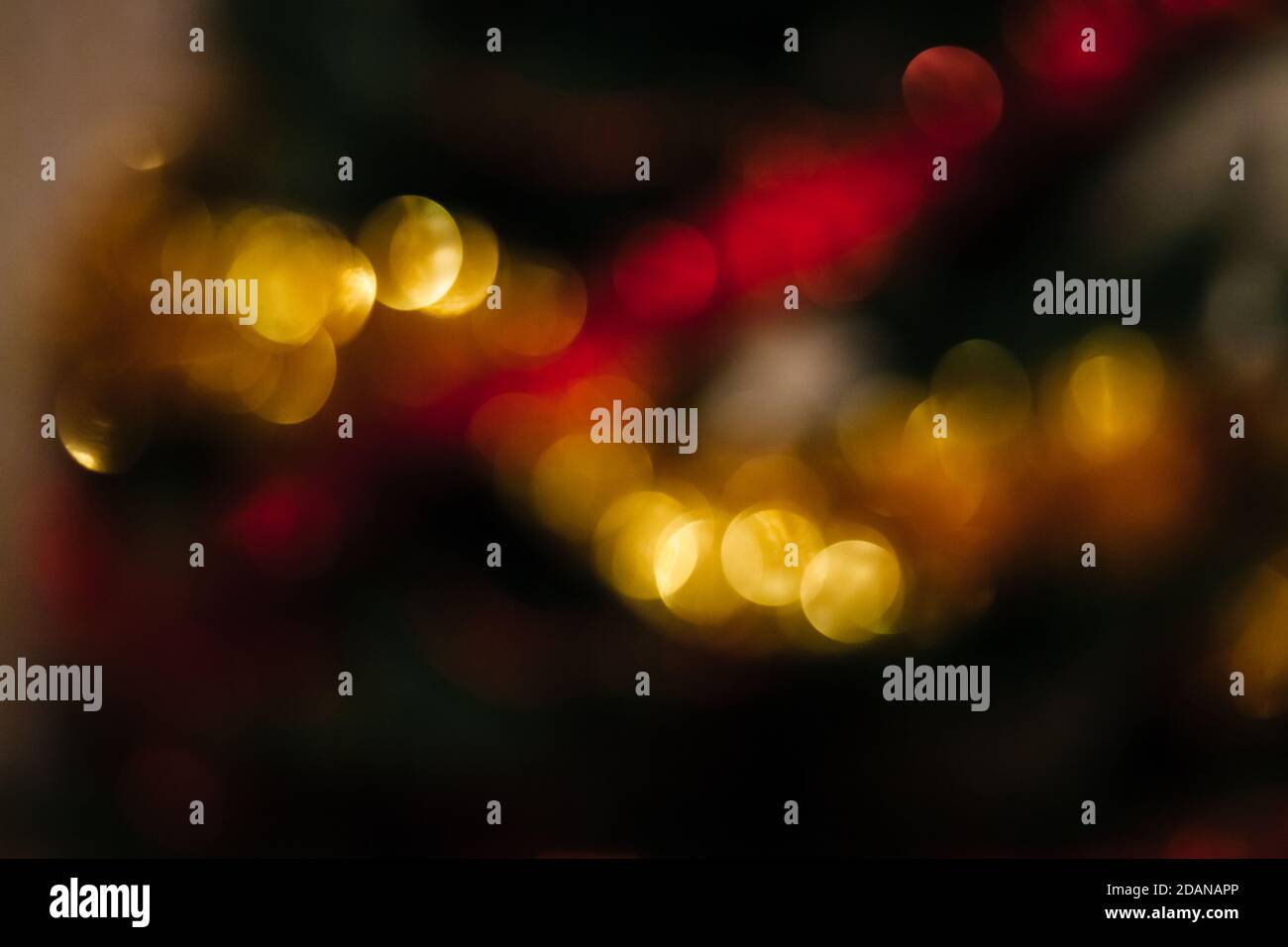 Bokeh of New Year and Christmas lights and decor. Colorful Christmas ...