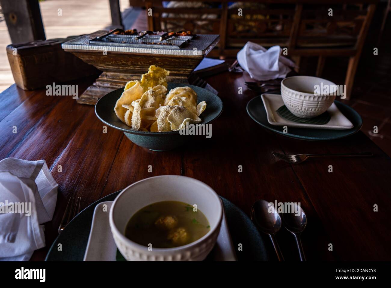 balinese dishes served in a restaurant Stock Photo