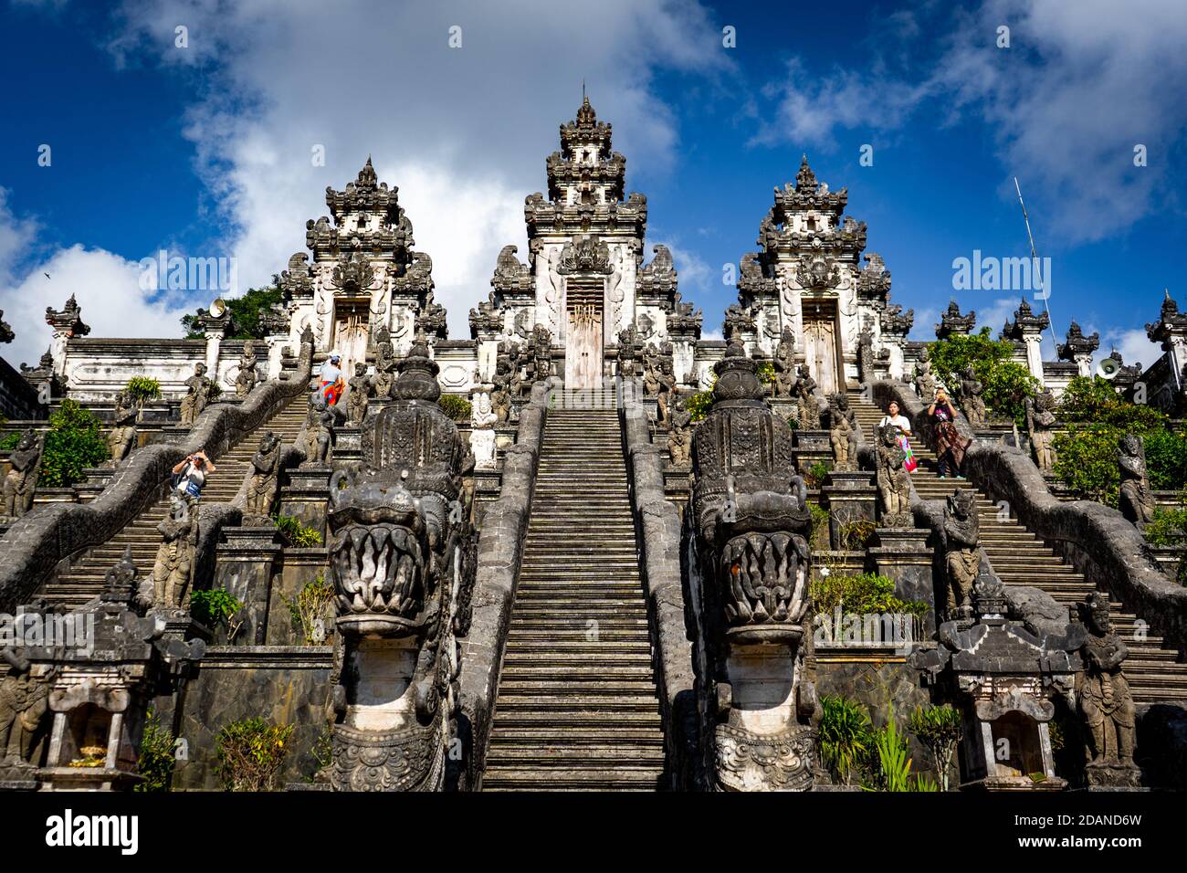 temple at the end of stairway in bali Stock Photo