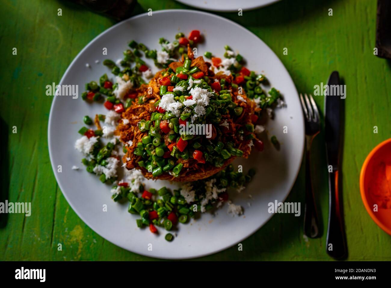 indonesian dish rice with vegetables Stock Photo