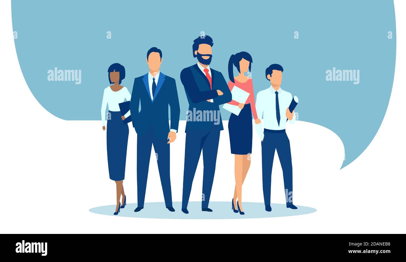 Vector of a group of confident business people Stock Vector