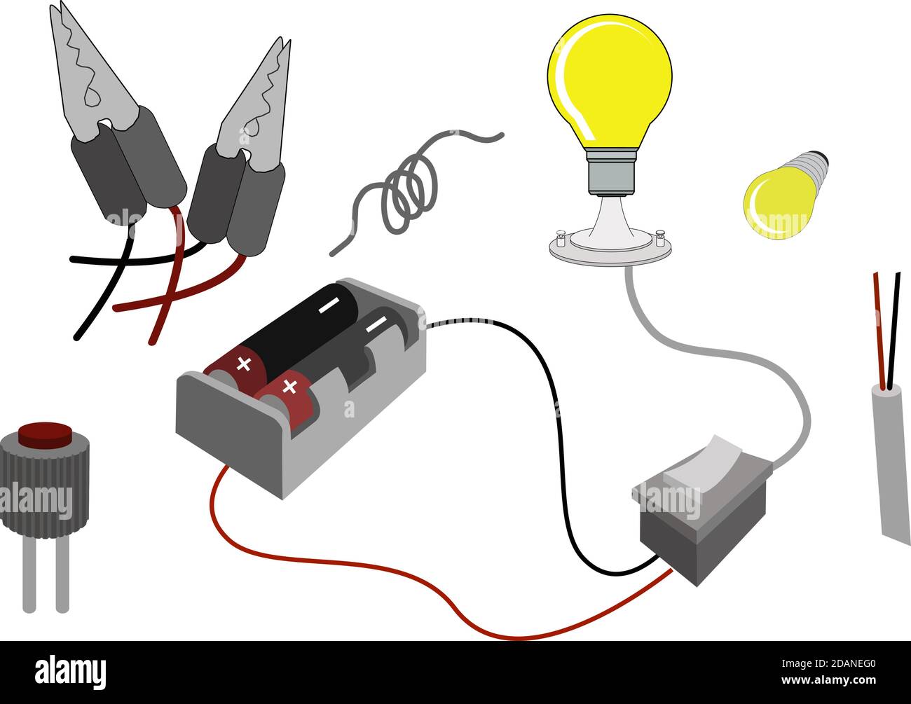 Illustration of The Lighting Circuit or Working Principle of Light