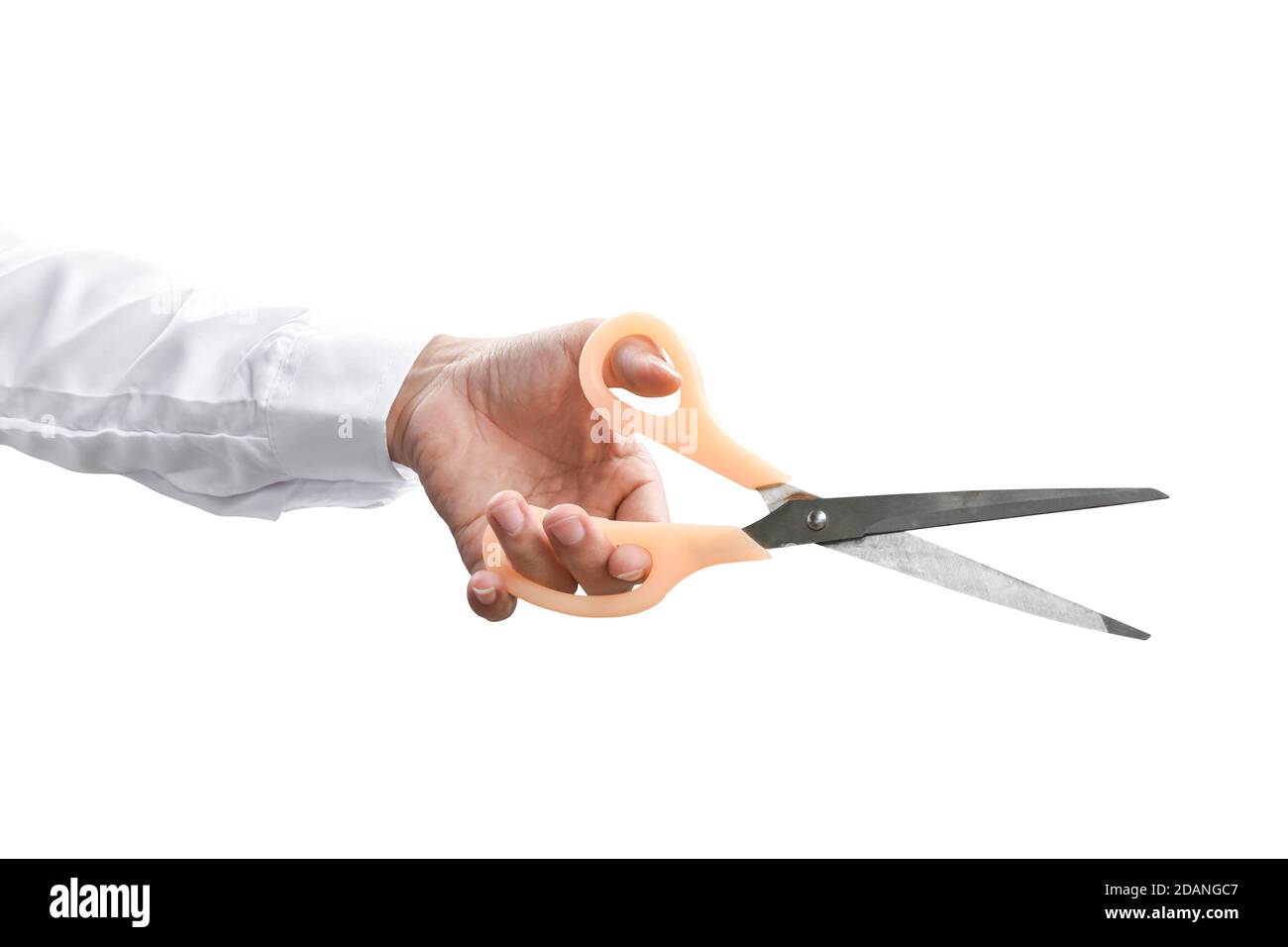 Hand with Scissors Cutting String Holding House Stock Image - Image of  market, hand: 8964873