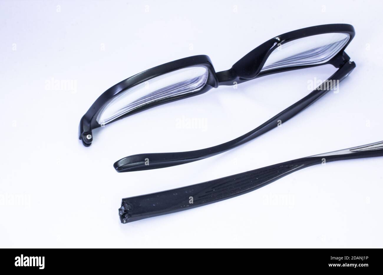 Image Of A Broken Eyeglass Or Spectacle Or Reading Glass Frame With White Background Stock Photo 