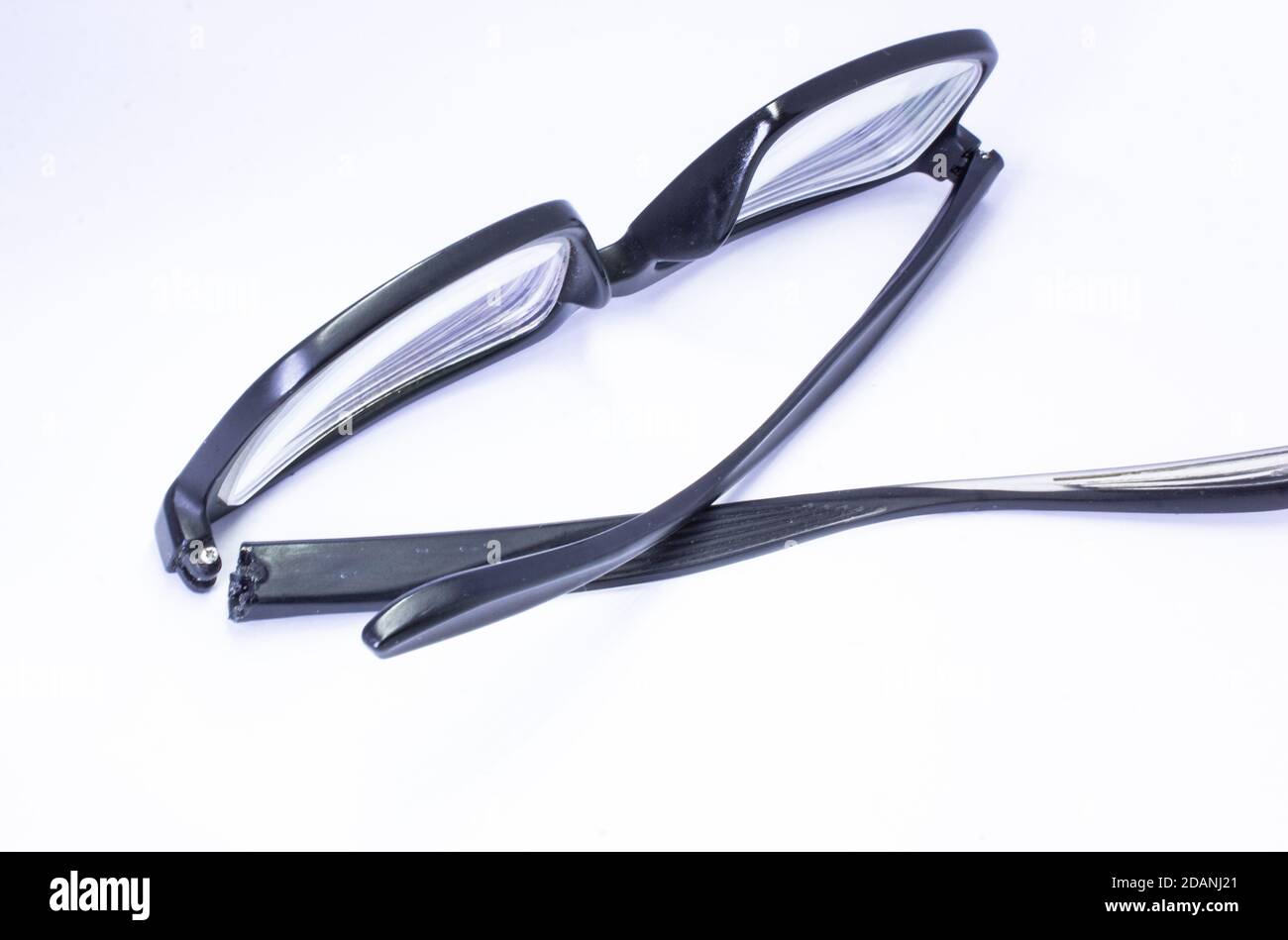 Image Of A Broken Eyeglass Or Spectacle Or Reading Glass Frame With White Background Stock Photo 