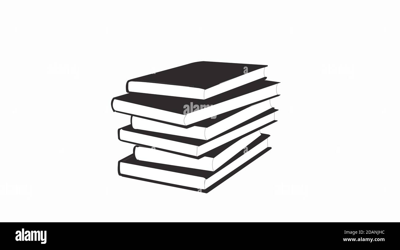 Vector Isolated Books Black and White Icon Stock Vector Image & Art - Alamy
