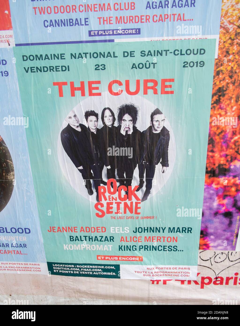 The Cure.Paris Concert Poster for Parc de Saint Cloud, Paris Stock Photo -  Alamy