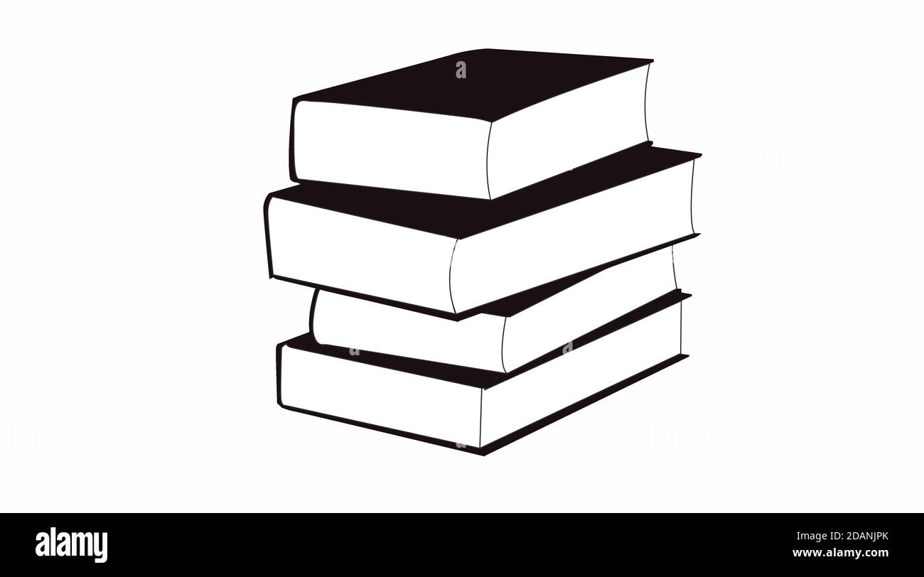 Vector Isolated Books Black and White Icon Stock Vector Image & Art - Alamy